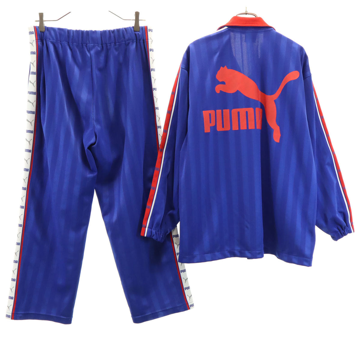 PUMA プーマ 90s オールド ヒットユニオン 長袖 ジャージジャケット 上下 セットアップ S ブルー系 レディース