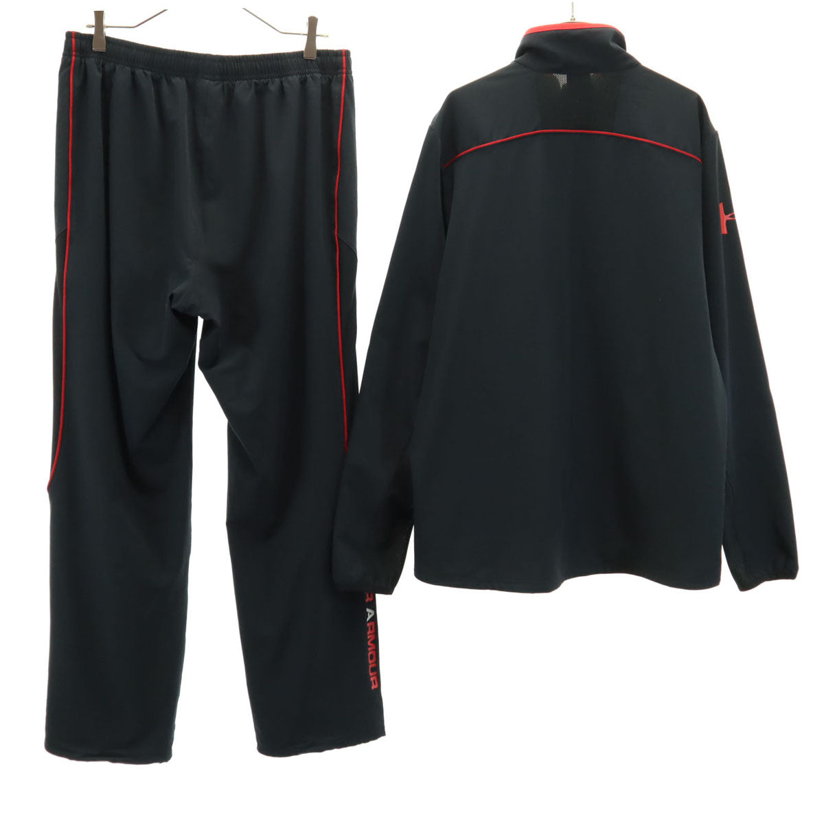 UNDER ARMOUR アンダーアーマー 長袖 ジャージジャケット 上下 セットアップ L ブラック メンズ