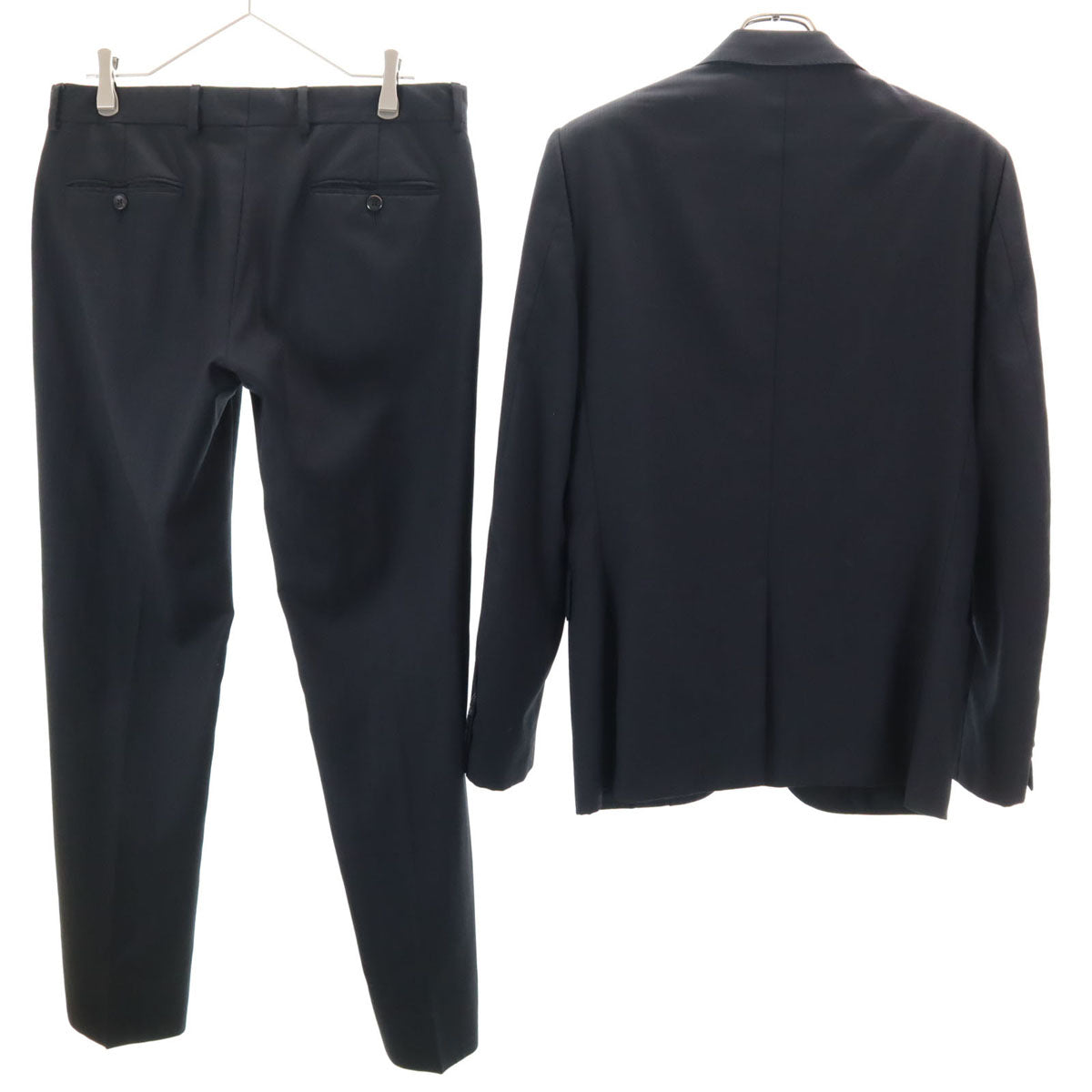 LOUIS VUITTON ルイヴィトン イタリア製 ストライプ パンツスーツ 上下 セットアップ 48 ブラック系 メンズ