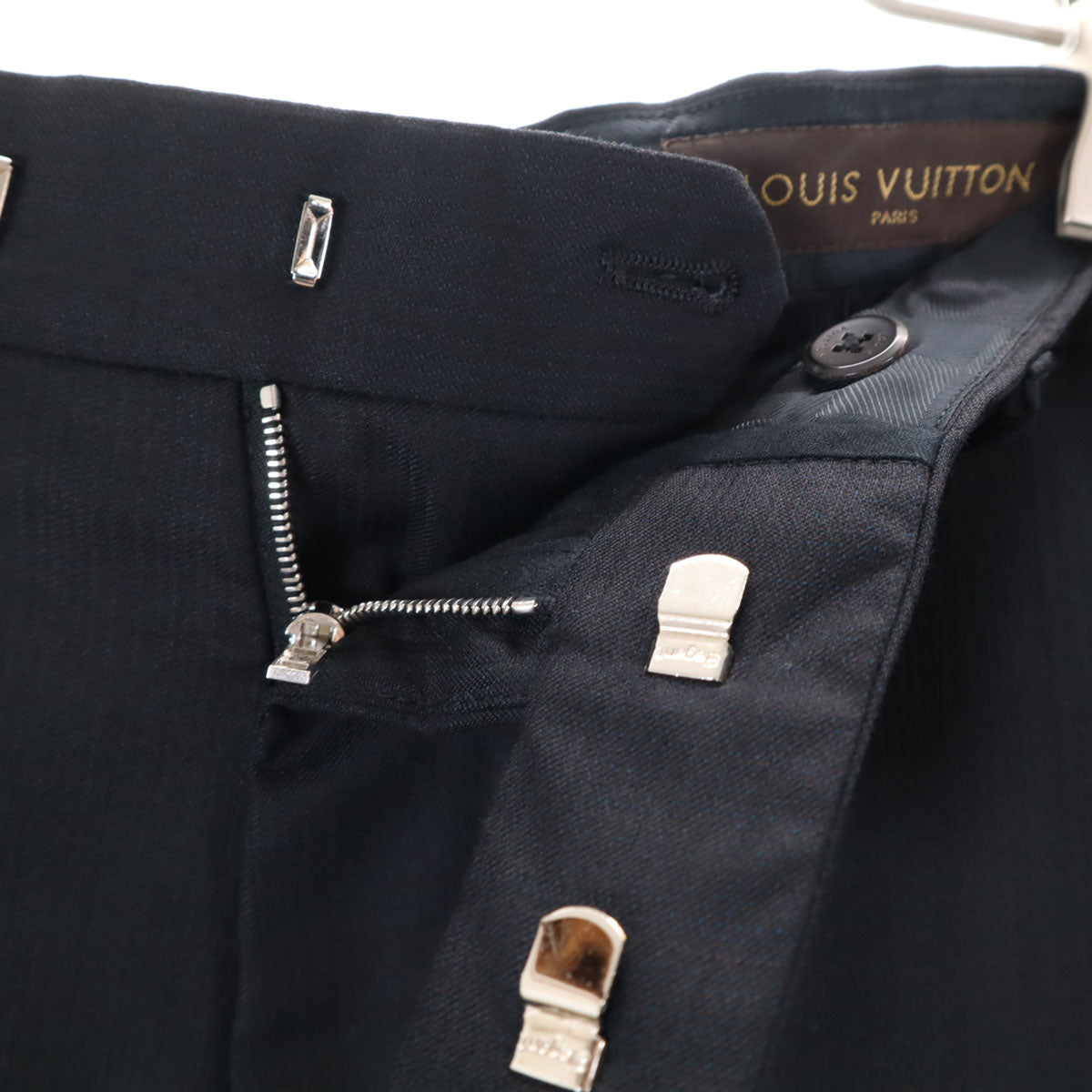 LOUIS VUITTON ルイヴィトン イタリア製 ストライプ パンツスーツ 上下 セットアップ 48 ブラック系 メンズ