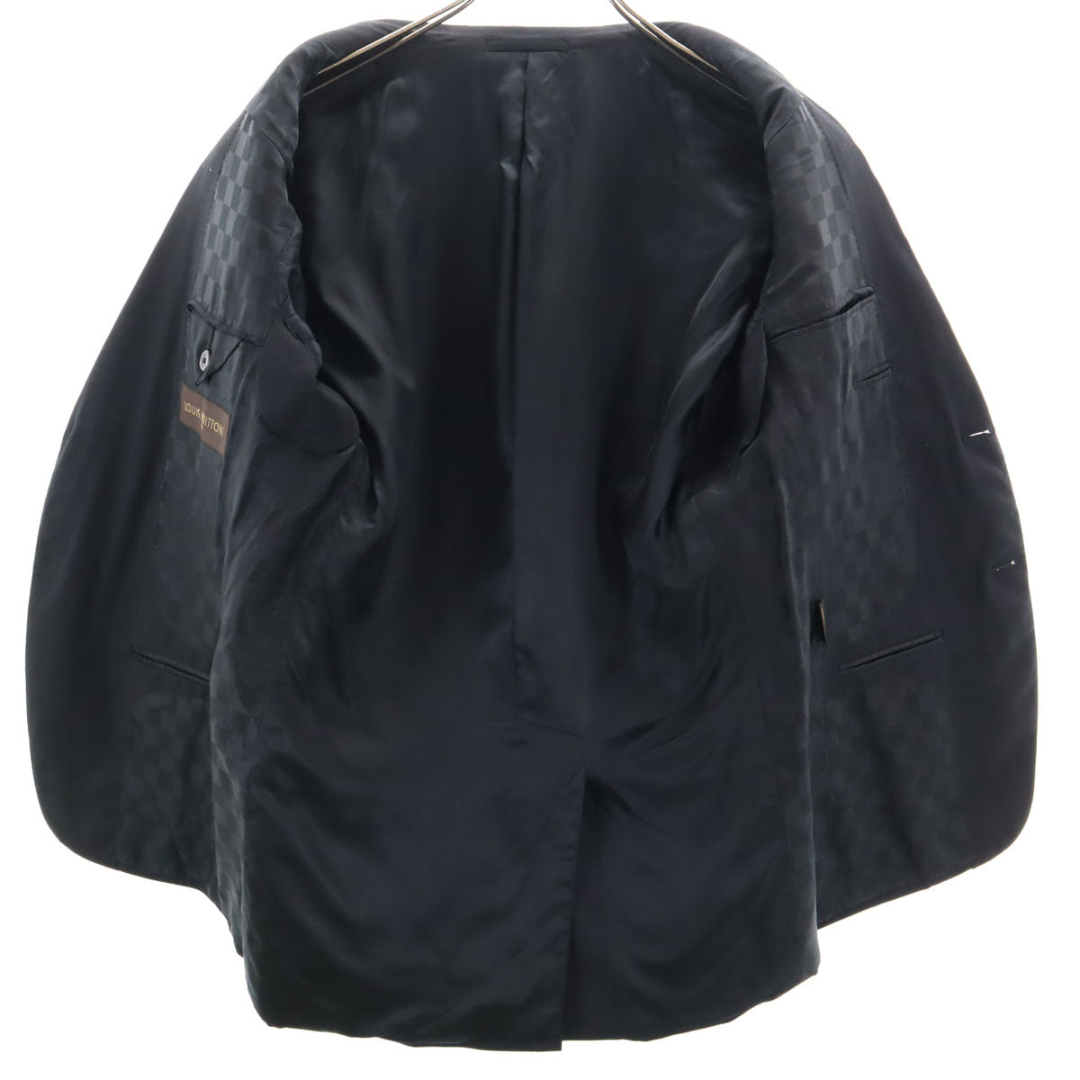 LOUIS VUITTON ルイヴィトン イタリア製 ストライプ パンツスーツ 上下 セットアップ 48 ブラック系 メンズ