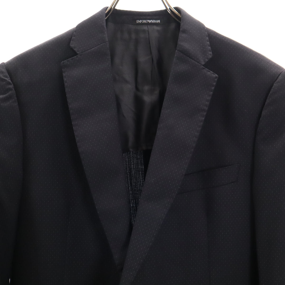 Emporio Armani エンポリオアルマーニ ストライプ パンツスーツ 上下 セットアップ 48 ブラック系 メンズ