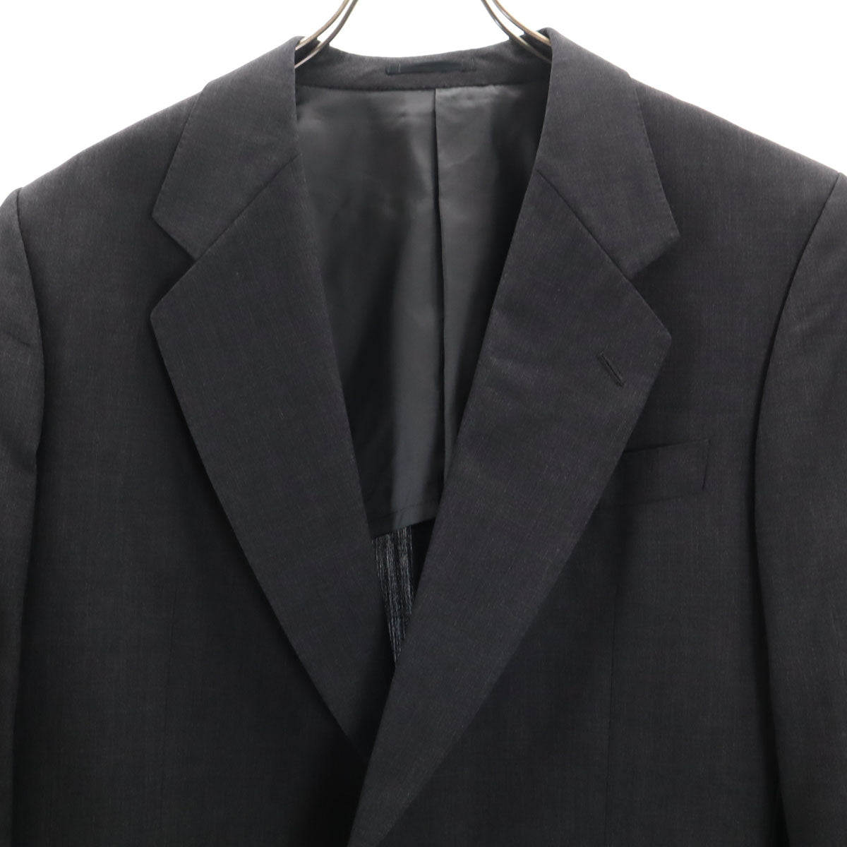 LANVIN ランバン 80s 90s オールド パンツスーツ 上下 セットアップ 48 チャコールグレー メンズ