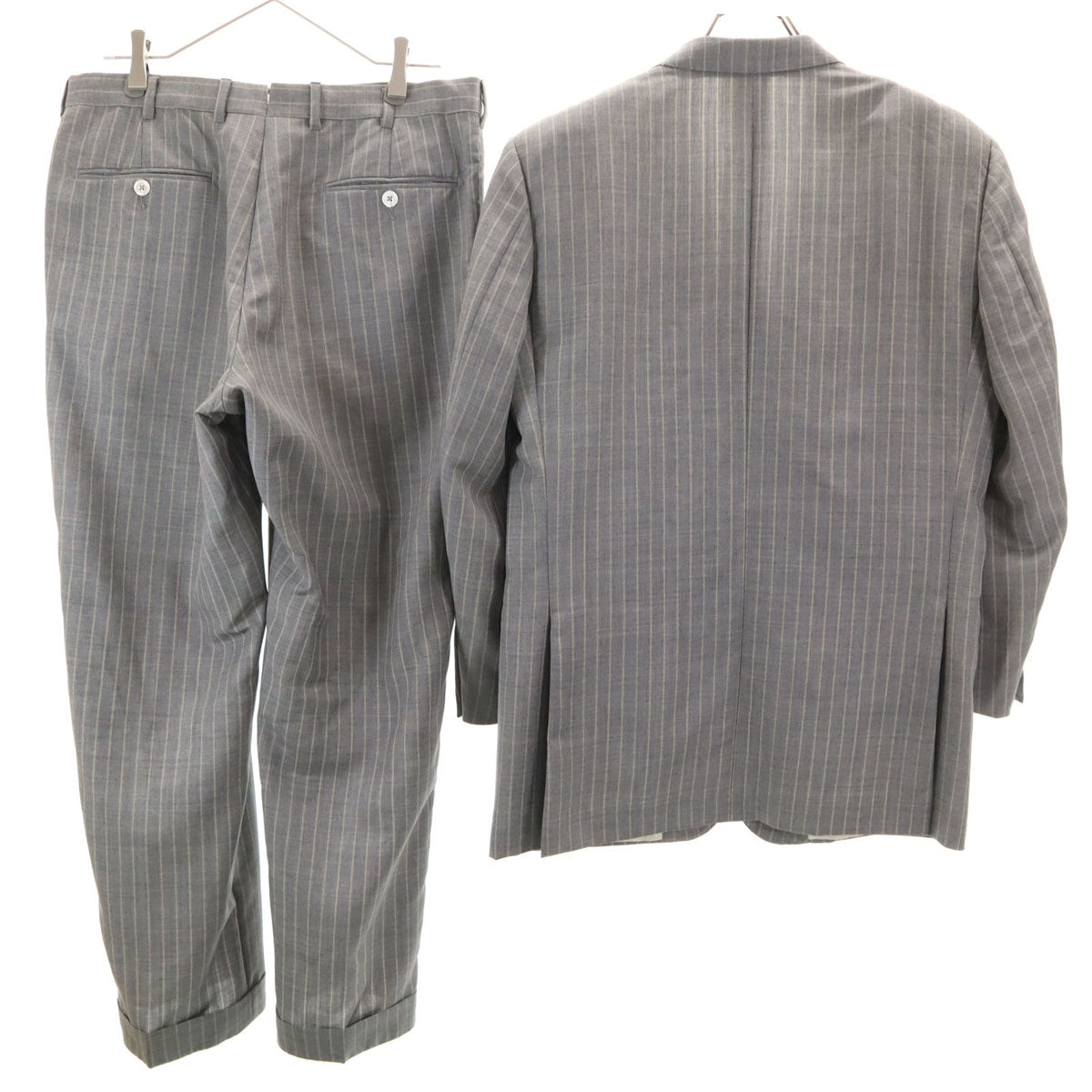 Ermenegildo Zegna エルメネジルドゼニア SUMMER TROFEO ストライプ パンツスーツ 上下 セットアップ 50C グレー系 メンズ