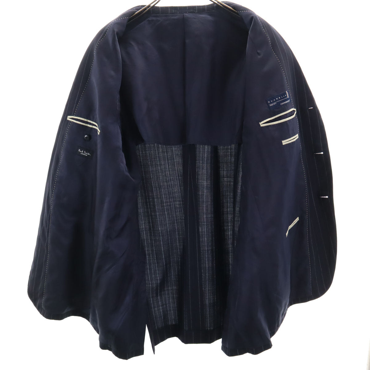 Paul Smith LONDON ポールスミスロンドン 日本製 ストライプ パンツスーツ 上下 セットアップ ネイビー系 メンズ