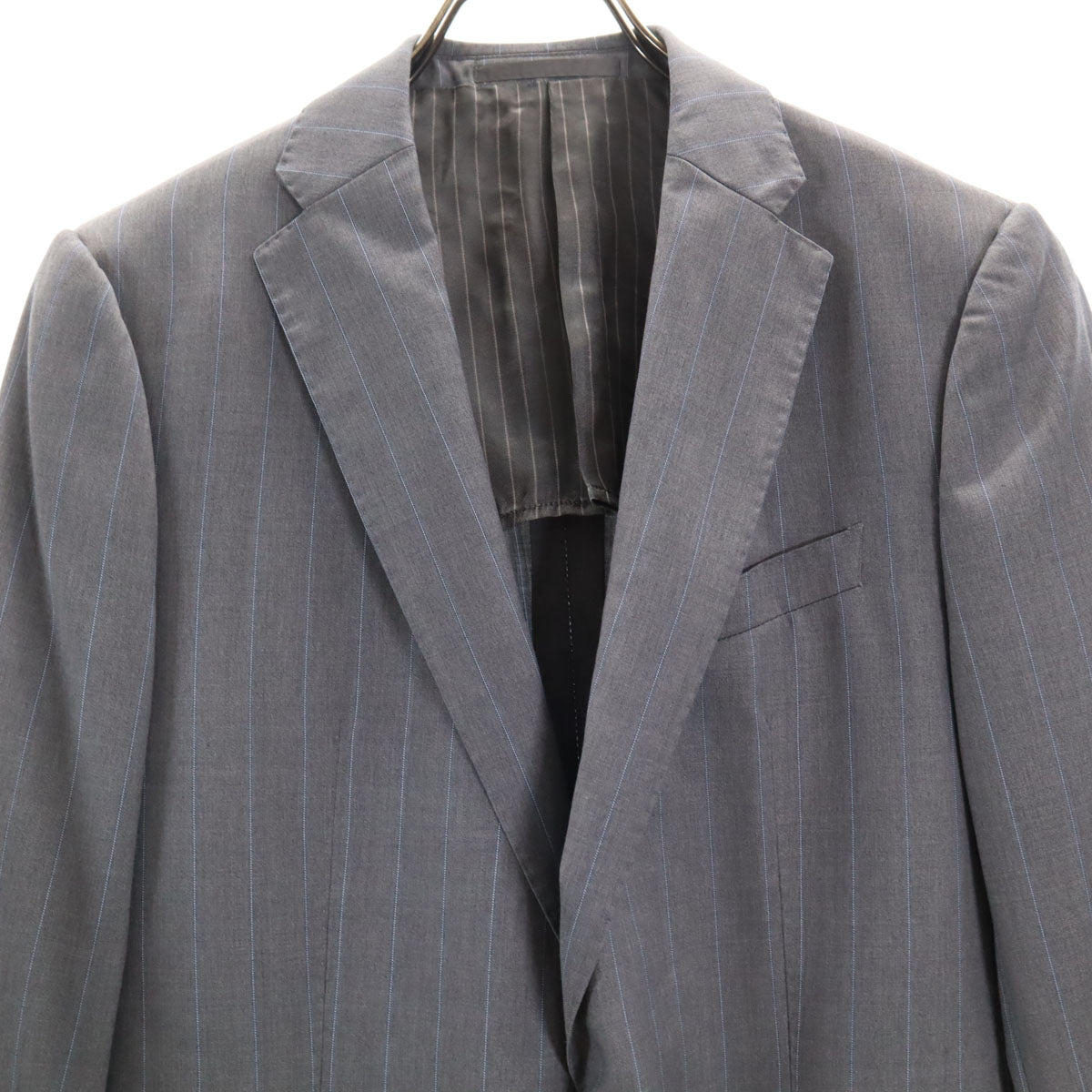 ARMANI COLLEZIONI アルマーニ コレツィオーニ ストライプ パンツスーツ 上下 セットアップ 44 グレー系 メンズ