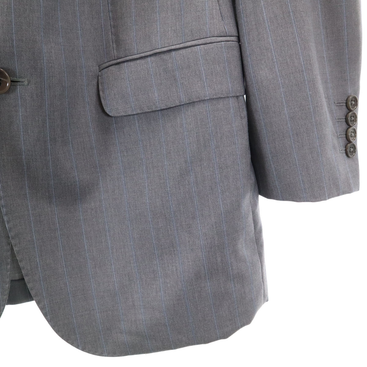 ARMANI COLLEZIONI アルマーニ コレツィオーニ ストライプ パンツスーツ 上下 セットアップ 44 グレー系 メンズ