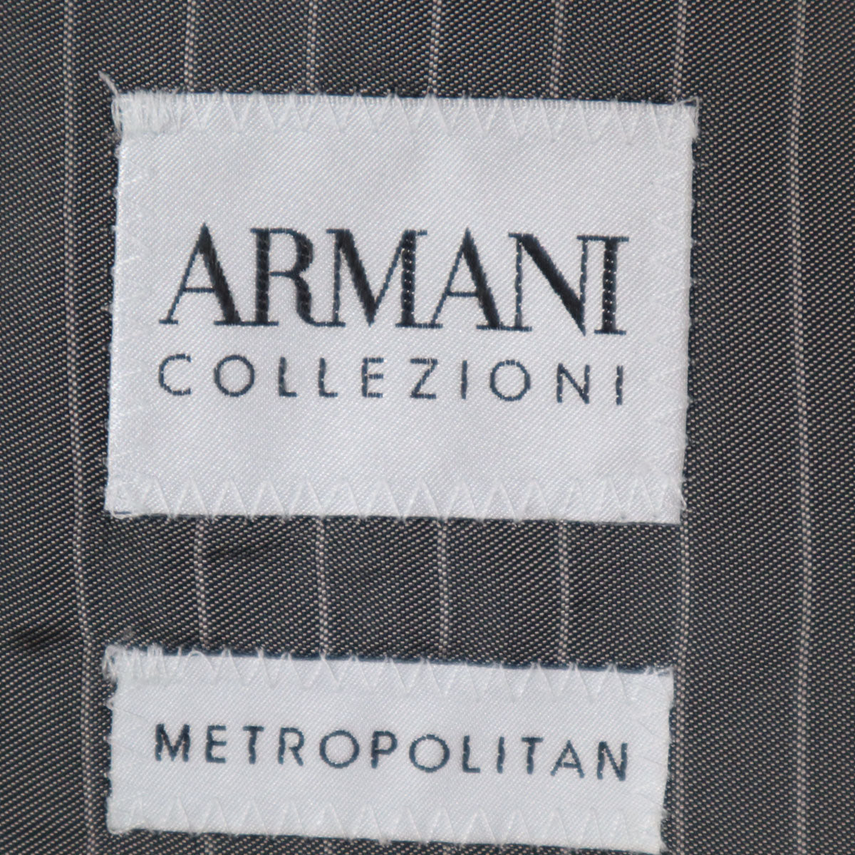 ARMANI COLLEZIONI アルマーニ コレツィオーニ ストライプ パンツスーツ 上下 セットアップ 44 グレー系 メンズ