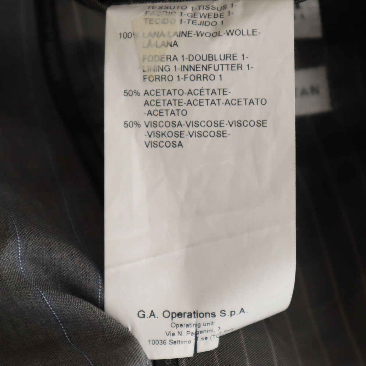 ARMANI COLLEZIONI アルマーニ コレツィオーニ ストライプ パンツスーツ 上下 セットアップ 44 グレー系 メンズ