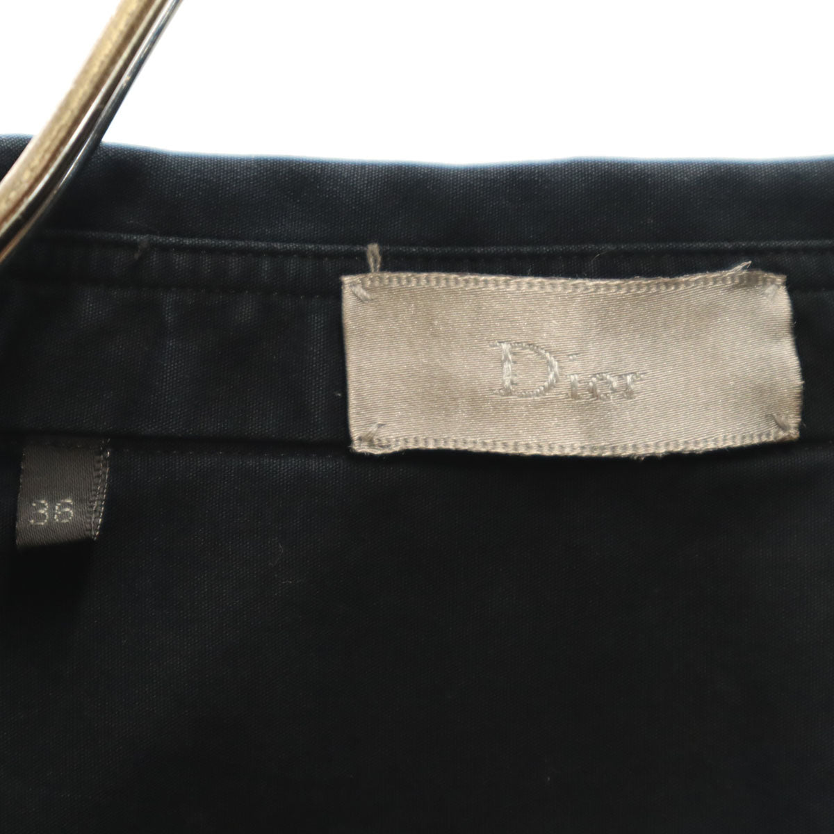 Dior ディオール イタリア製 長袖 比翼 シャツ 36 ブラック レディース