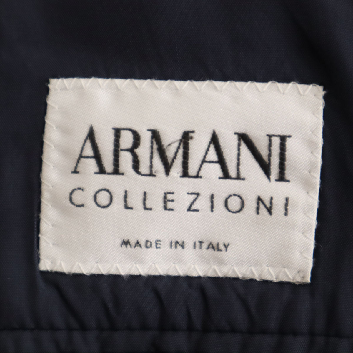 ARMANI COLLEZIONI アルマーニ コレツィオーニ イタリア製 ストライプ パンツスーツ 上下 セットアップ 46 ネイビー系 メンズ