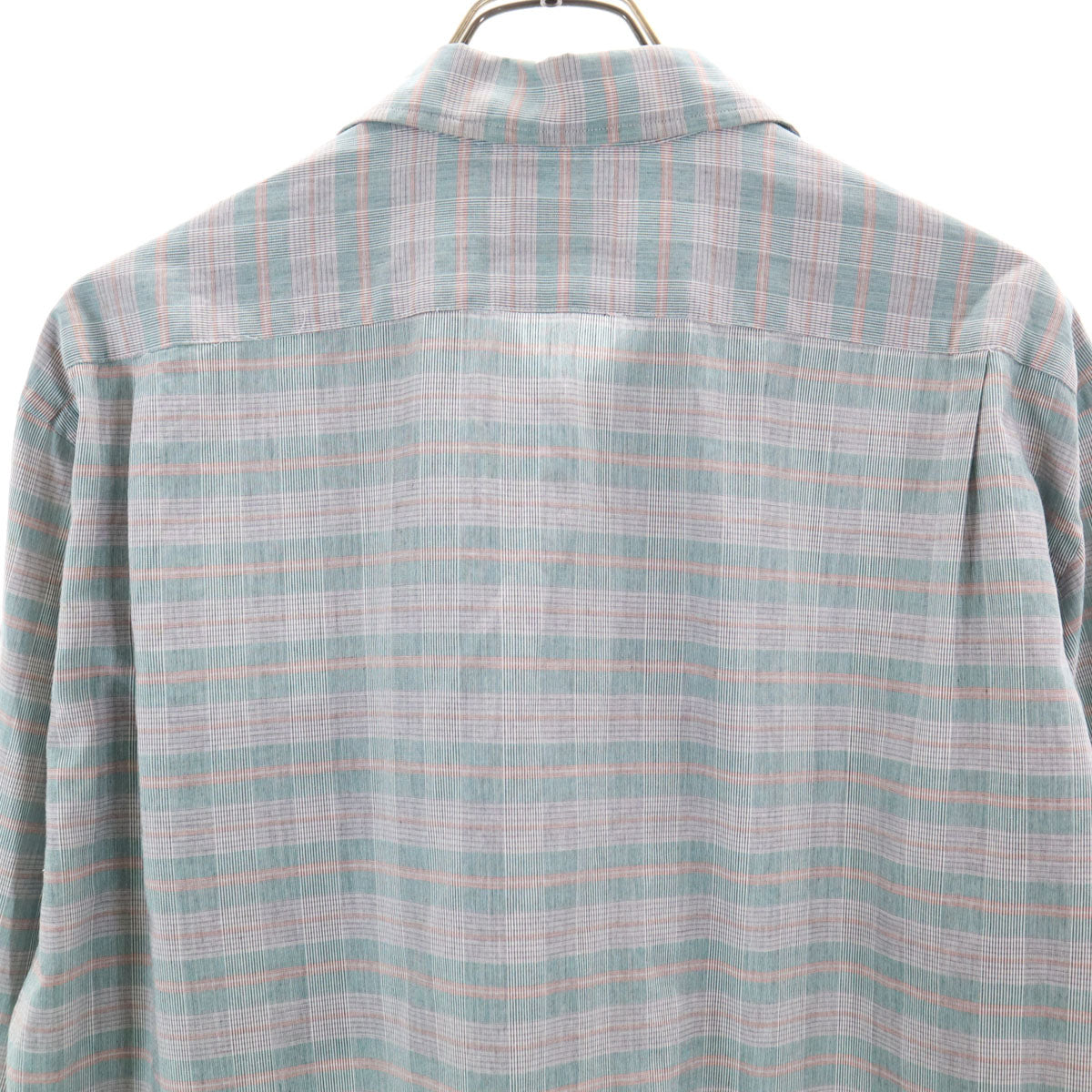 Christian Dior クリスチャンディオール 90s オールド チェック 長袖 オープンカラー シャツ グリーン系 メンズ