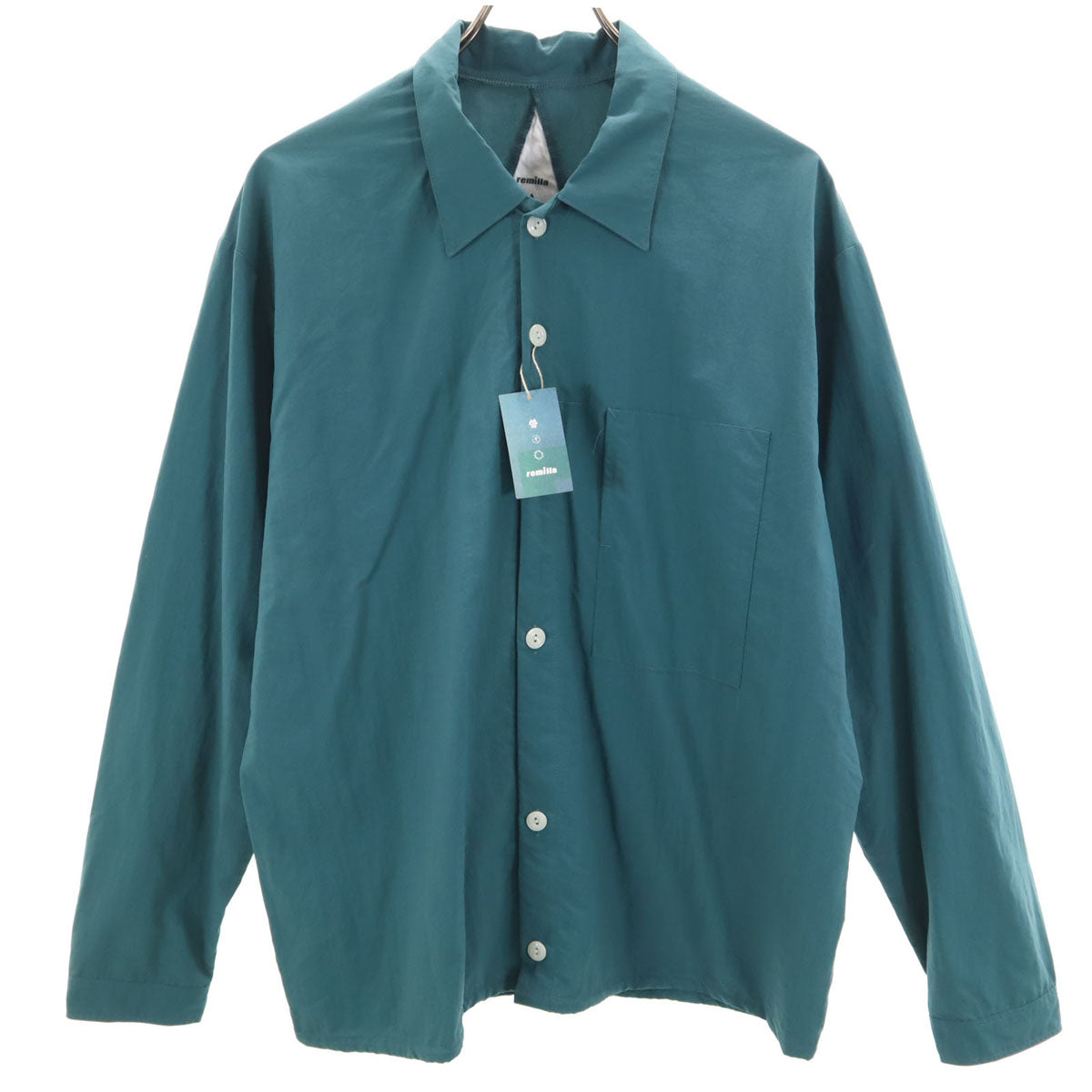 未使用 remilla レミーラ 日本製 長袖 タスラン シャツ L グリーン系 メンズ