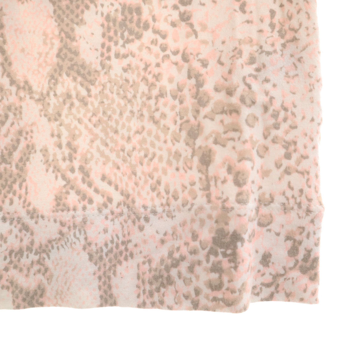 ARMANI EXCHANGE アルマーニエクスチェンジ パイソン柄 7分袖 カットソー S アイボリー系 レディース