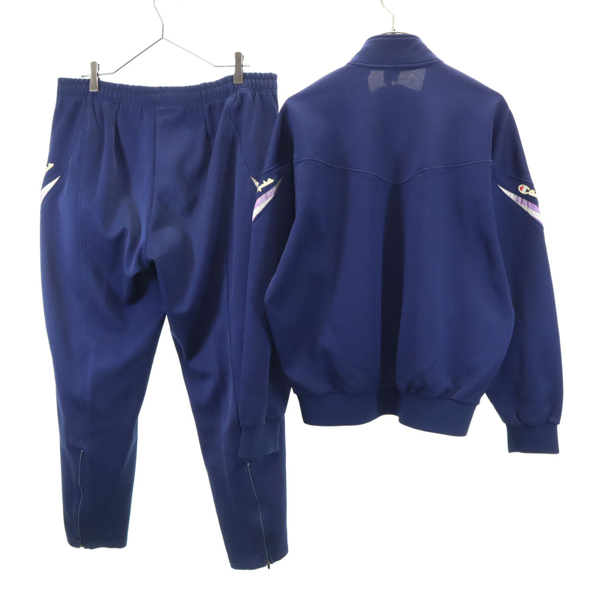 Champion チャンピオン 90s オールド 日本製 トラックジャケット 上下 セットアップ O ネイビー ジャージ メンズ