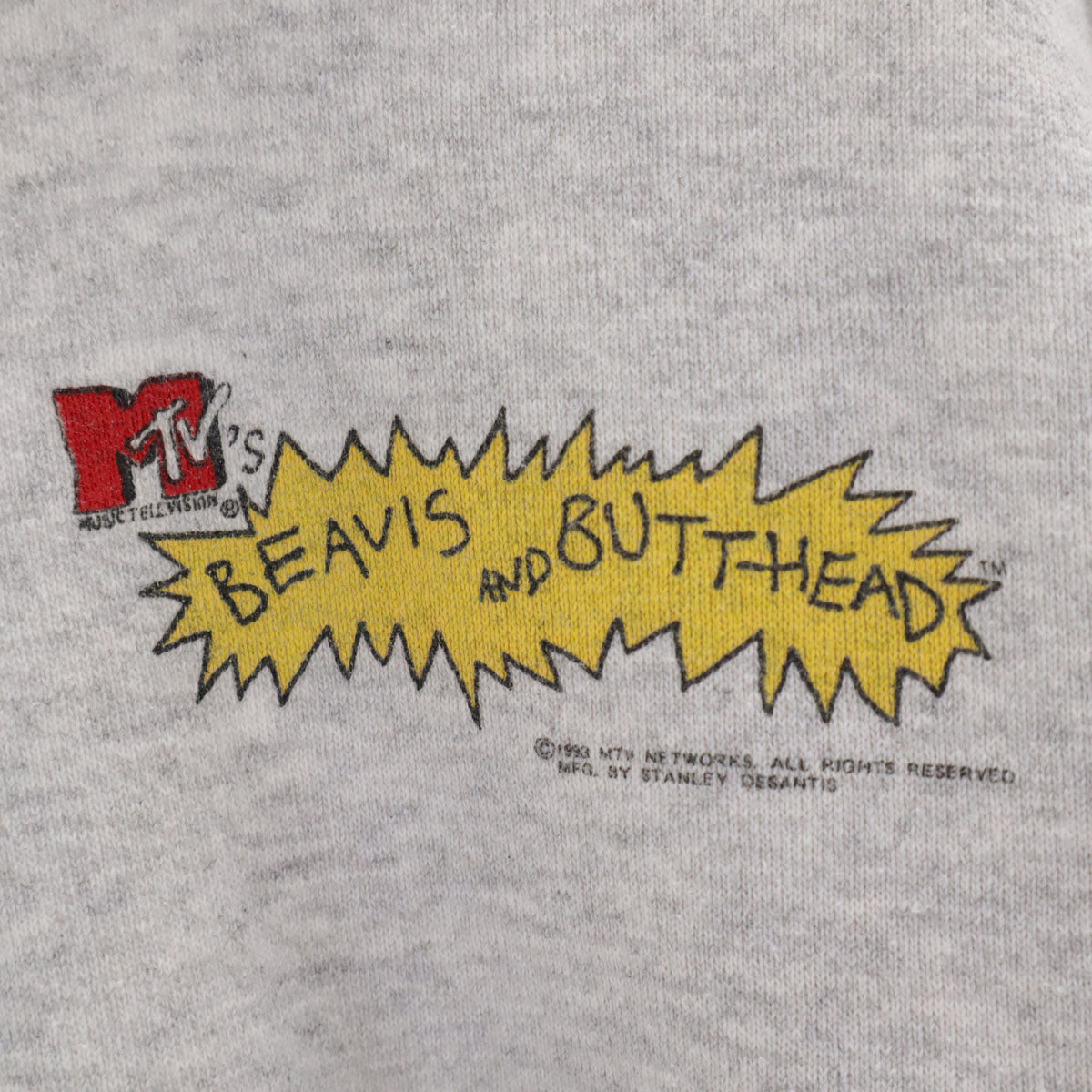 TULTEX タルテックス 90s オールド バックプリント ビーバス&バットヘッド 長袖 スウェット トレーナー L グレー MTV アメキャラ 裏起毛 メンズ