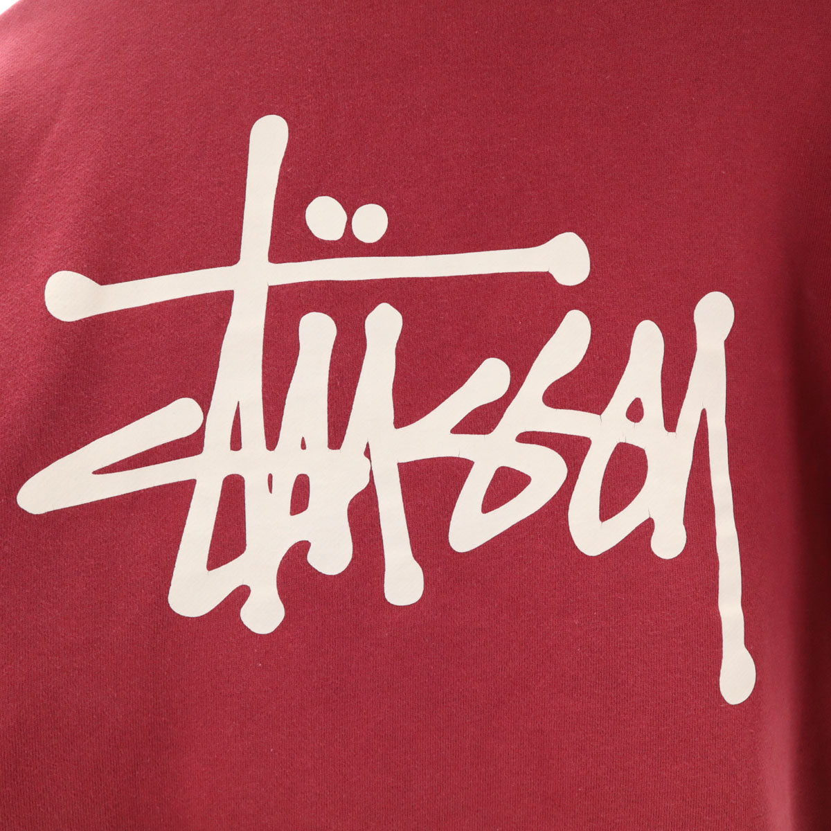 STUSSY ステューシー バックロゴ 長袖 スウェットパーカー M レッド系 裏起毛 メンズ