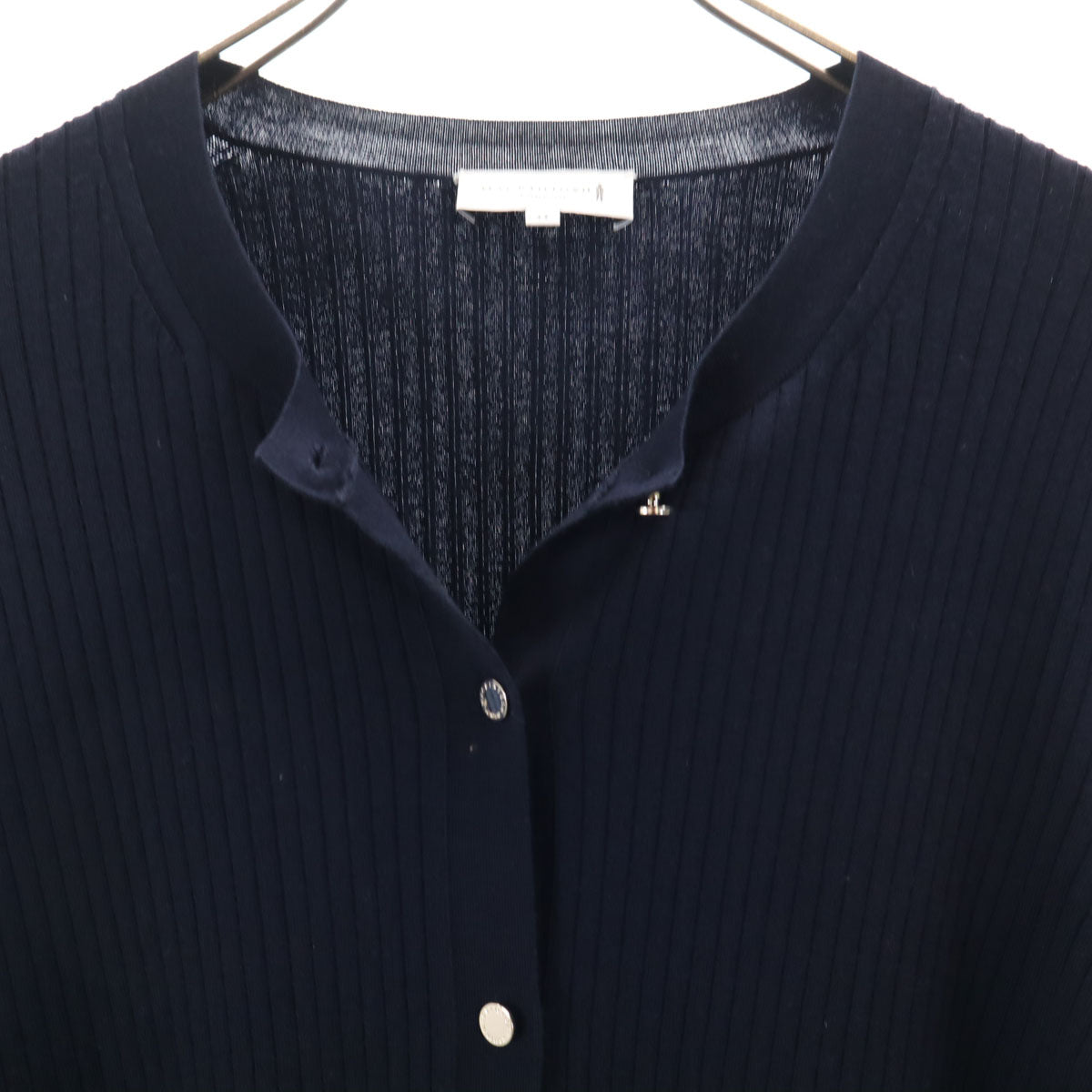 MACKINTOSH LONDON マッキントッシュロンドン 長袖 リブ ニットカーディガン 44 ネイビー レディース