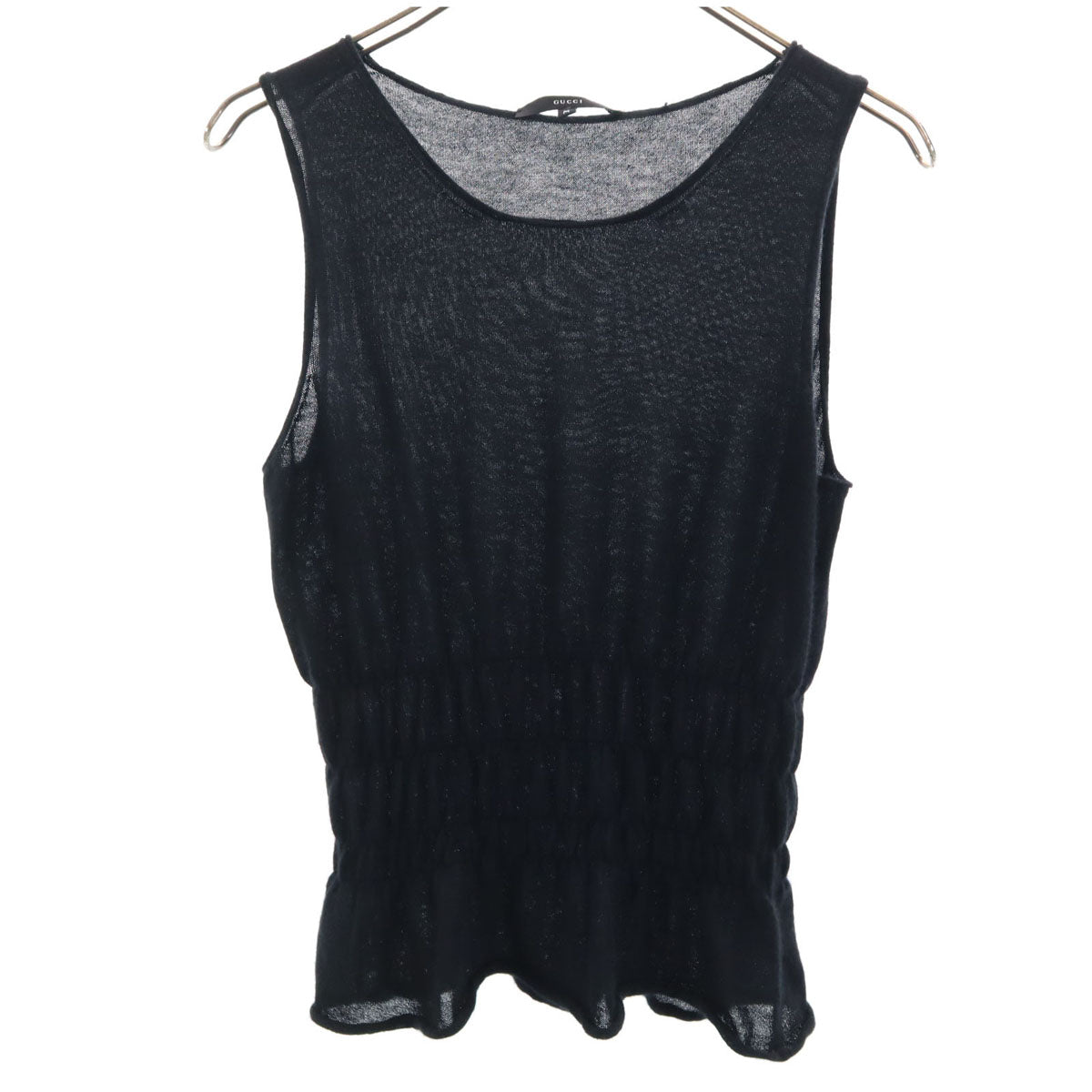 GUCCI グッチ カシミア ノースリーブ ニット M ブラック レディース