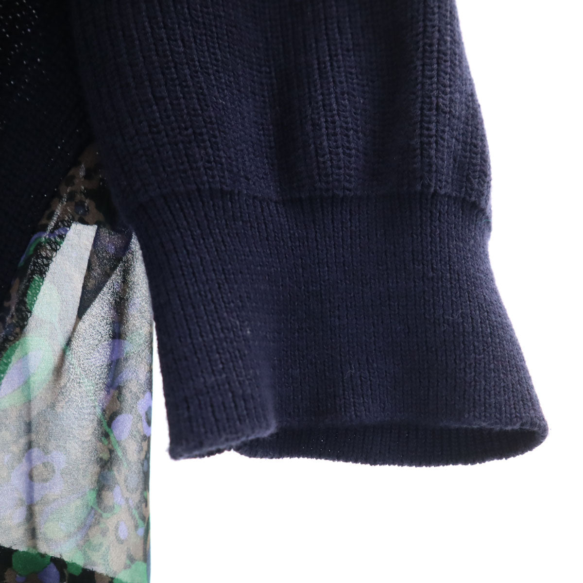 未使用 Sacai サカイ 半袖 ニット 1 ネイビー系 レディース