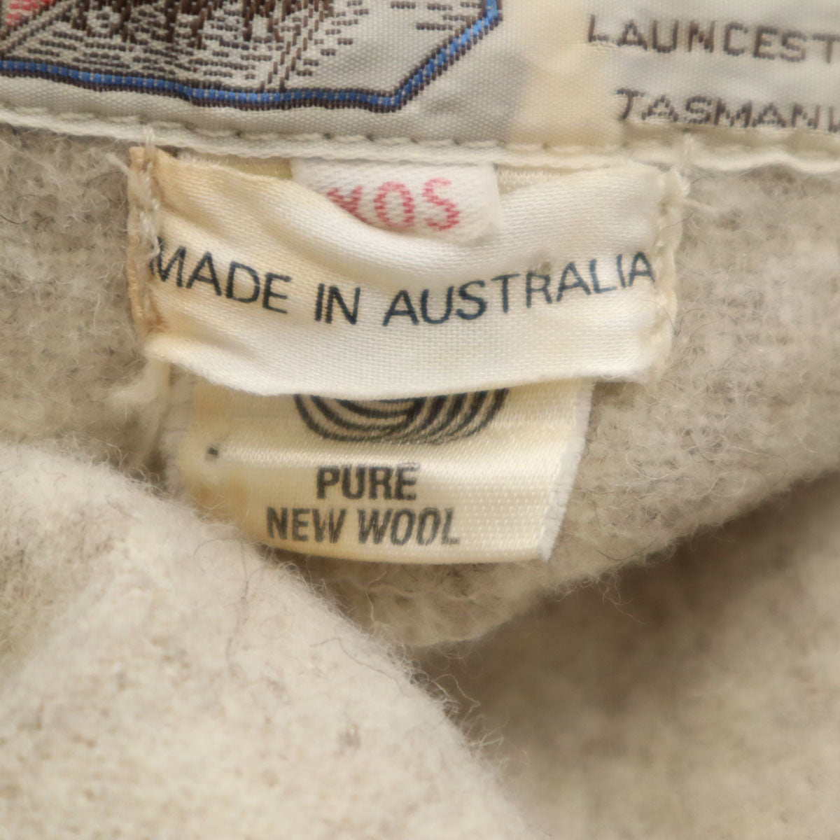 Waverley Woollen Mills 80s 90s オールド 半袖 ハーフボタン ウールシャツ アイボリー系 メンズ