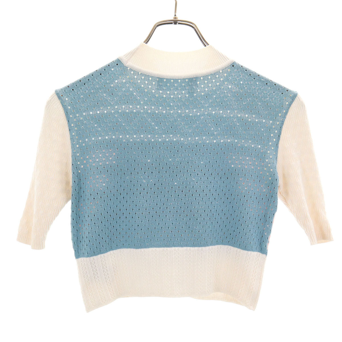 Mame Kurogouchi マメ クロゴウチ 日本製 半袖 ニット 1 ホワイト系 レディース