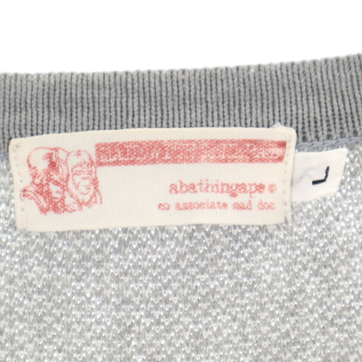 A BATHING APE アベイシングエイプ 日本製 半袖 ニット L グレー系 メンズ