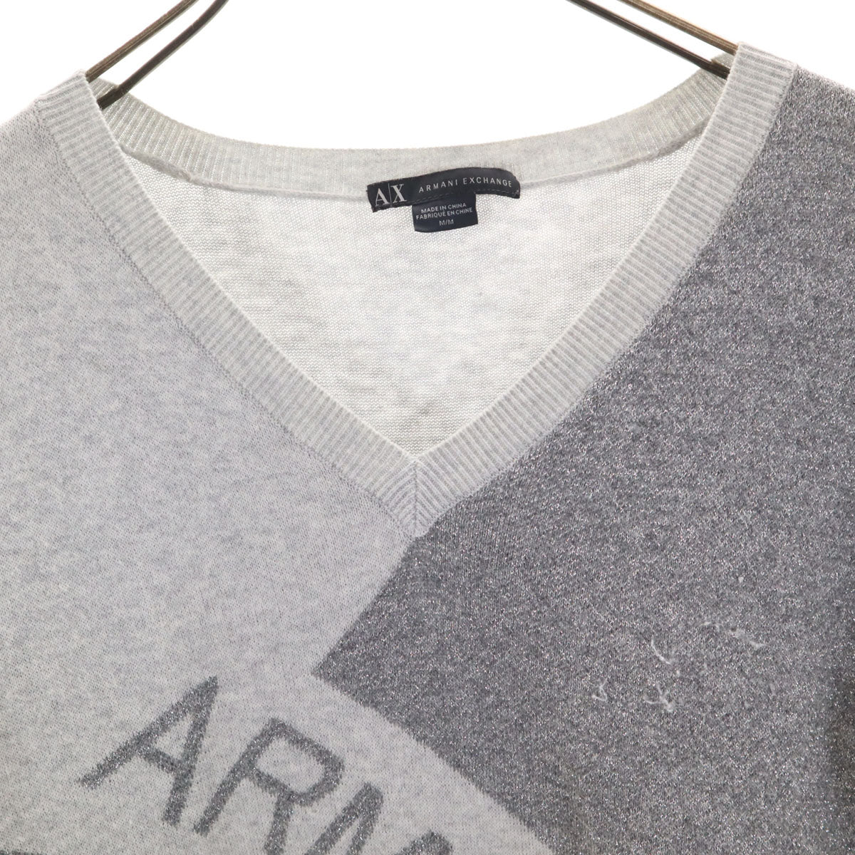 ARMANI EXCHANGE アルマーニエクスチェンジ 半袖 ニット M グレー系 レディース