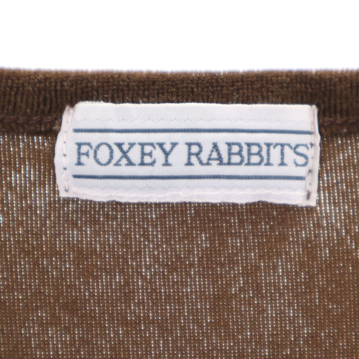 FOXEY フォクシー 日本製 半袖 ベロア Tシャツ ブラウン系 RABBITS レディース