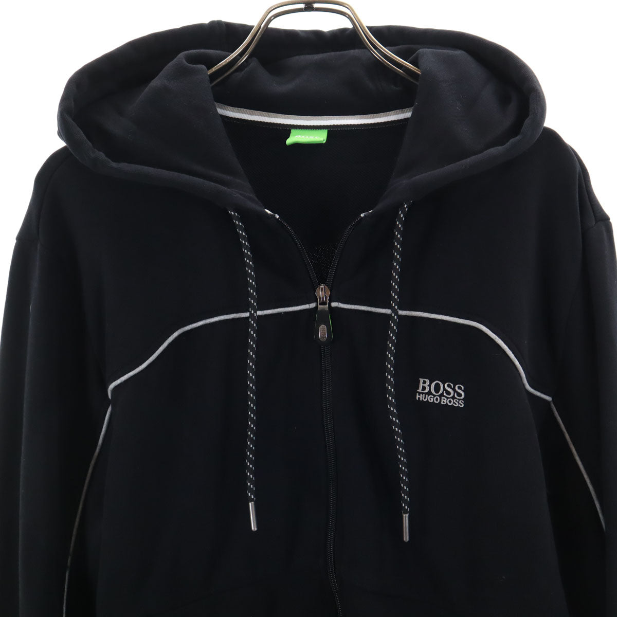 BOSS HUGO BOSS ボスヒューゴボス 長袖 ジップパーカー M ブラック メンズ