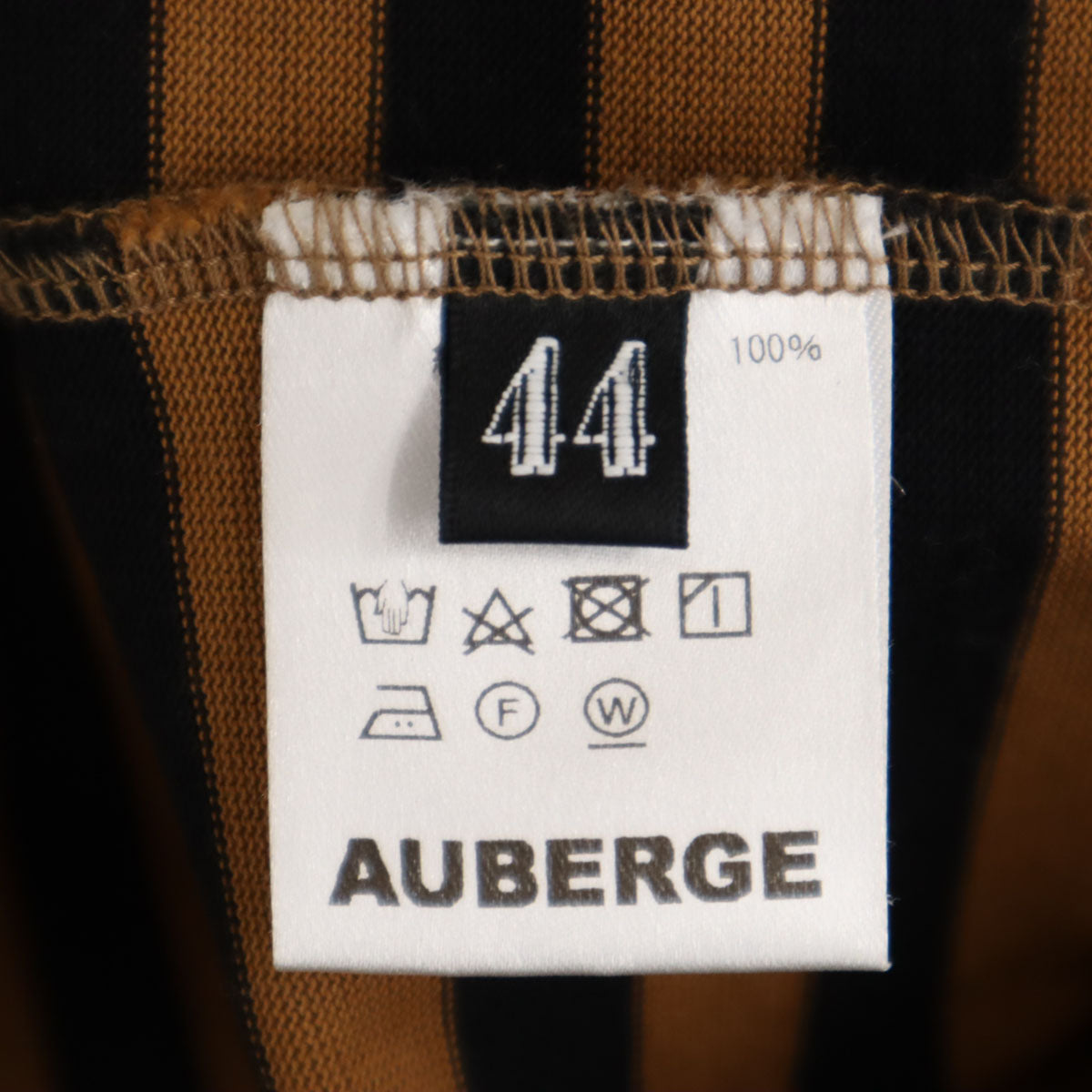 AUBERGE オーベルジュ Brilla per il gusto ブリッラ ペル イル グースト 別注 日本製 ボーダー柄 長袖 Tシャツ 44 ブラウン ロンT メンズ