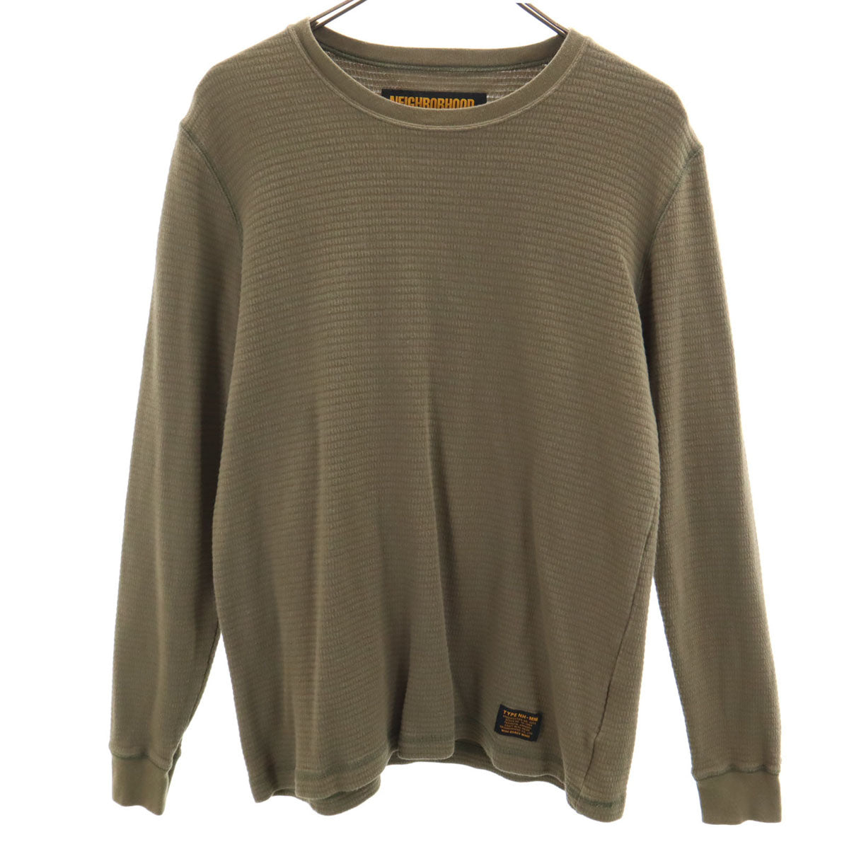 NEIGHBORHOOD ネイバーフッド 日本製 長袖 ワッフル Tシャツ S オリーブ系 ロンT メンズ
