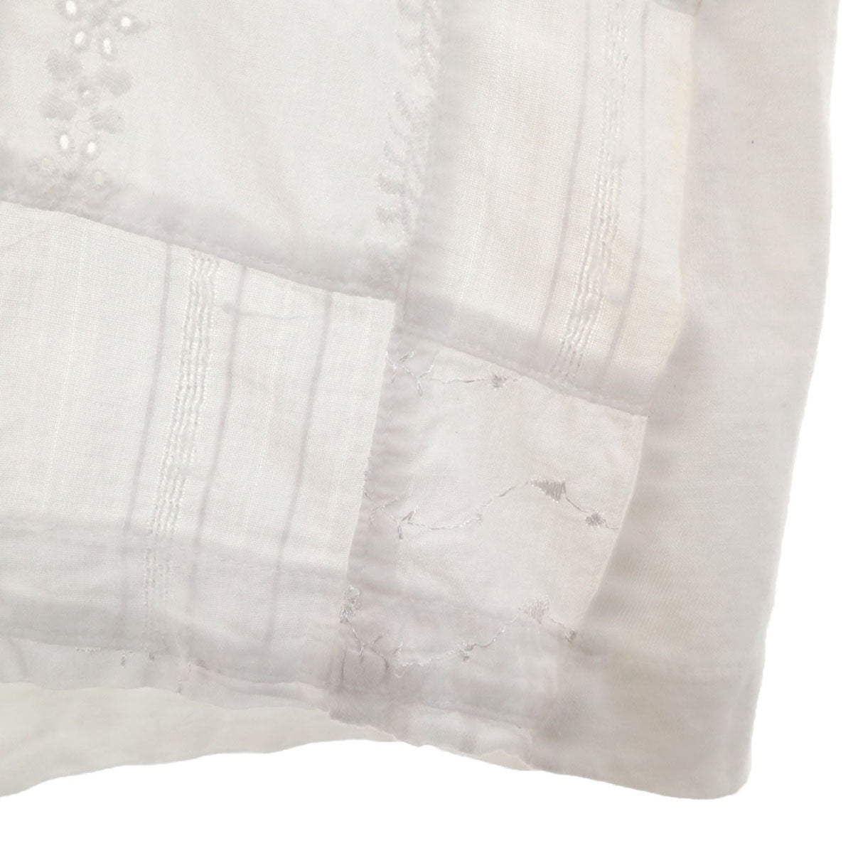 tricot COMME des GARCONS トリココムデギャルソン 7分袖 レースパッチワーク切替 シャツ M ホワイト レディース