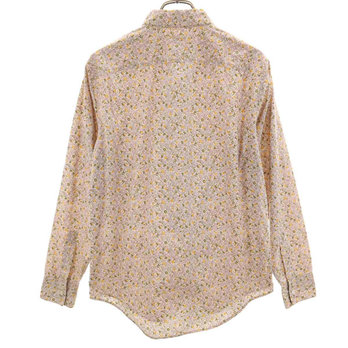 Paul Smith ポールスミス 日本製 花柄 長袖 コットンシャツ L ベージュ メンズ