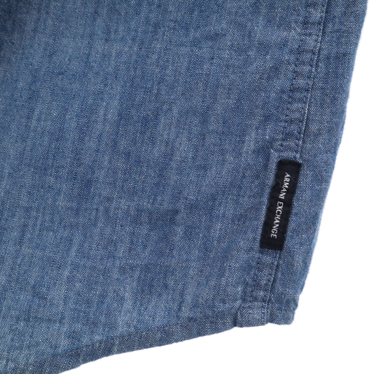 ARMANI EXCHANGE アルマーニエクスチェンジ 長袖 シャンブレーシャツ XS 青紺 メンズ