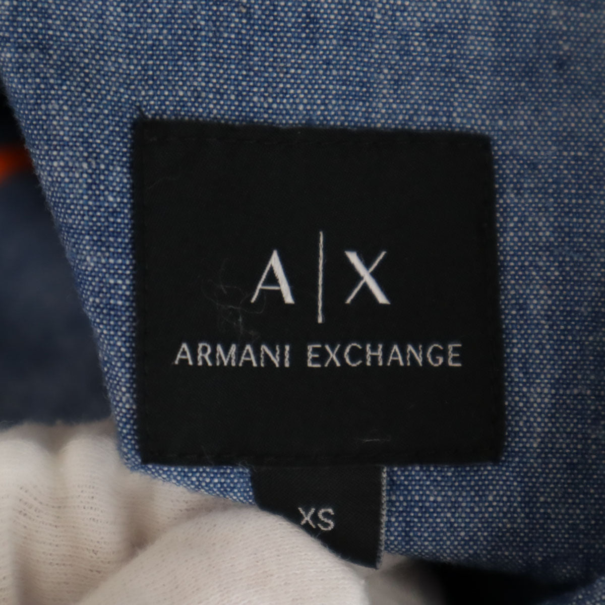 ARMANI EXCHANGE アルマーニエクスチェンジ 長袖 シャンブレーシャツ XS 青紺 メンズ