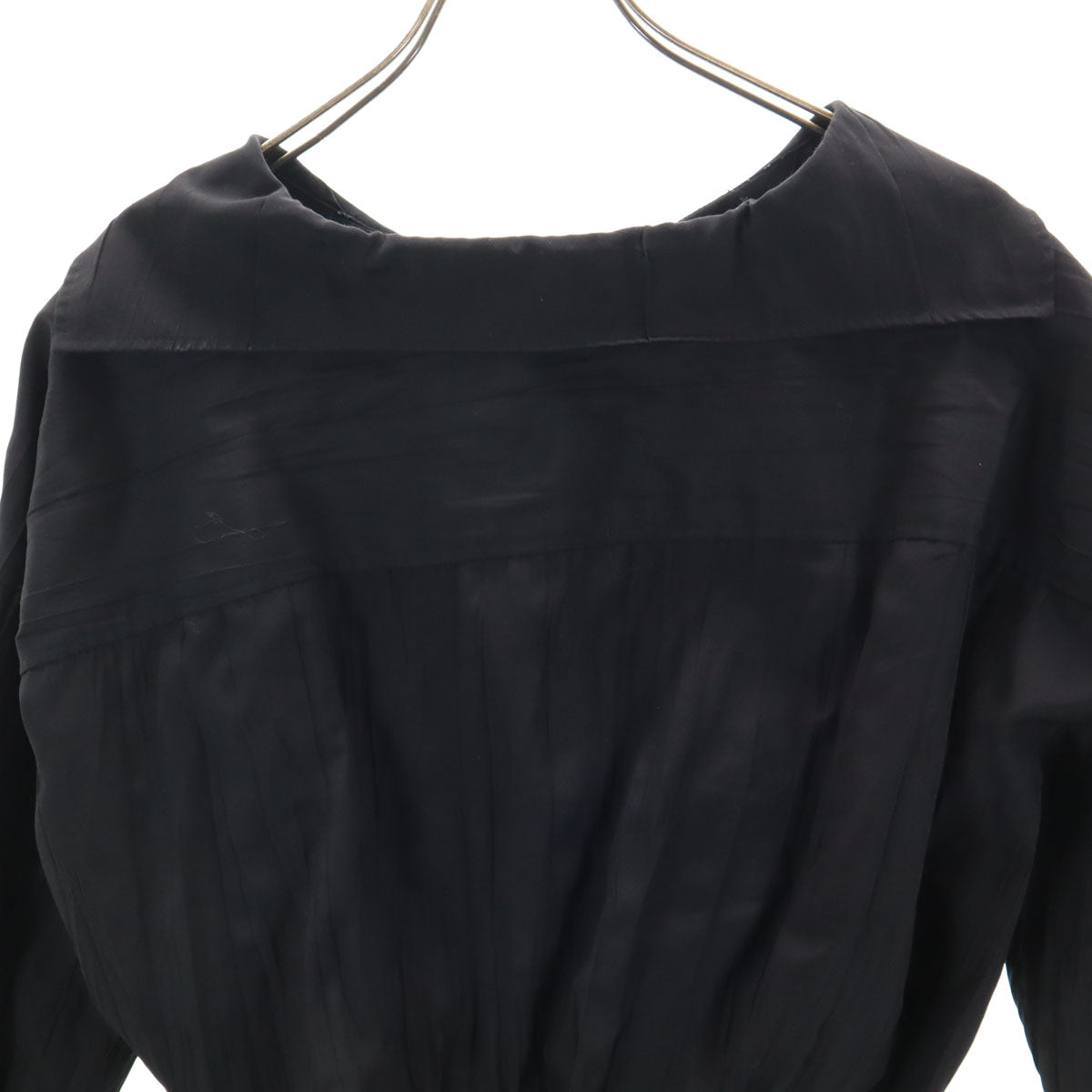 LANVIN en Bleu ランバンオンブルー 長袖 ワッシャー加工 ショート丈 ブラウス 38 ブラック シャツ レディース