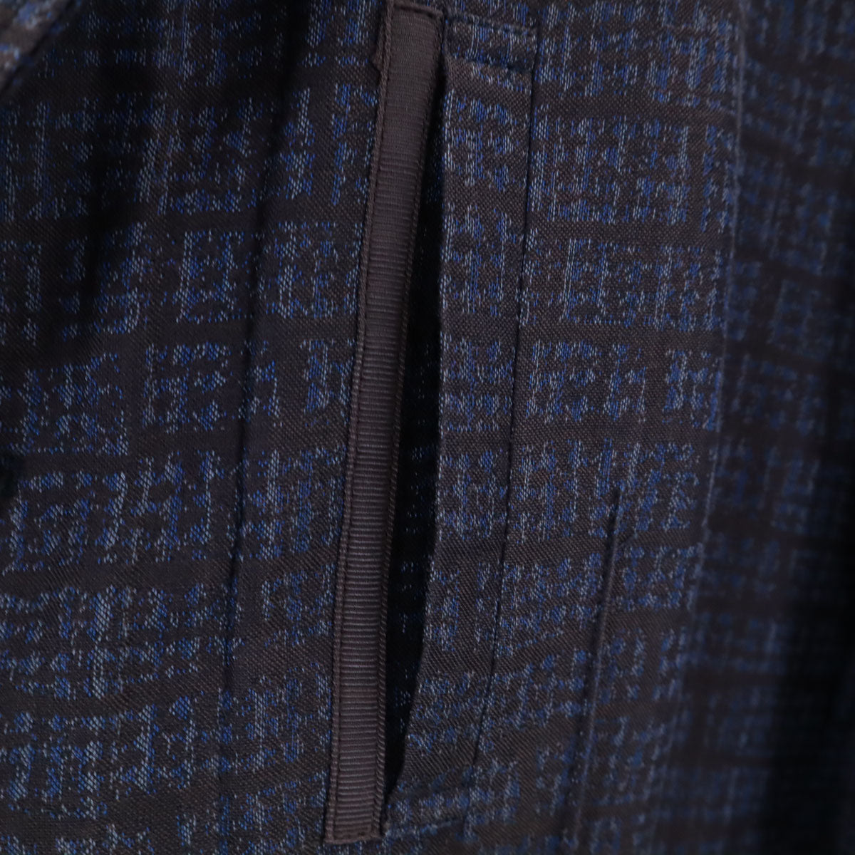 LANVIN LA COLLECTION ランバンコレクション 日本製 リネンブレンド チェック柄 ジャケット 48 ネイビー系 メンズ