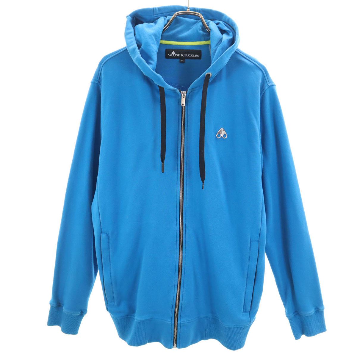 MOOSE KNUCKLES ムース ナックルズ ポルトガル製 長袖 ジップパーカー L ブルー メンズ
