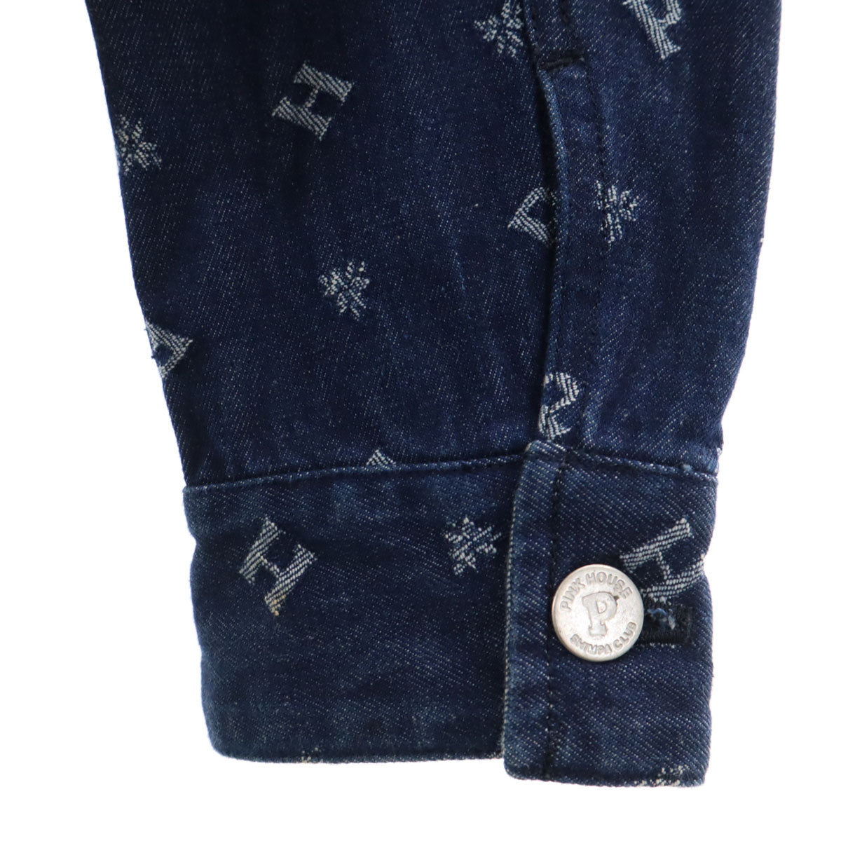 PINK HOUSE ピンクハウス 総柄 デニムジャケット M インディゴ ジージャン トラッカー レディース