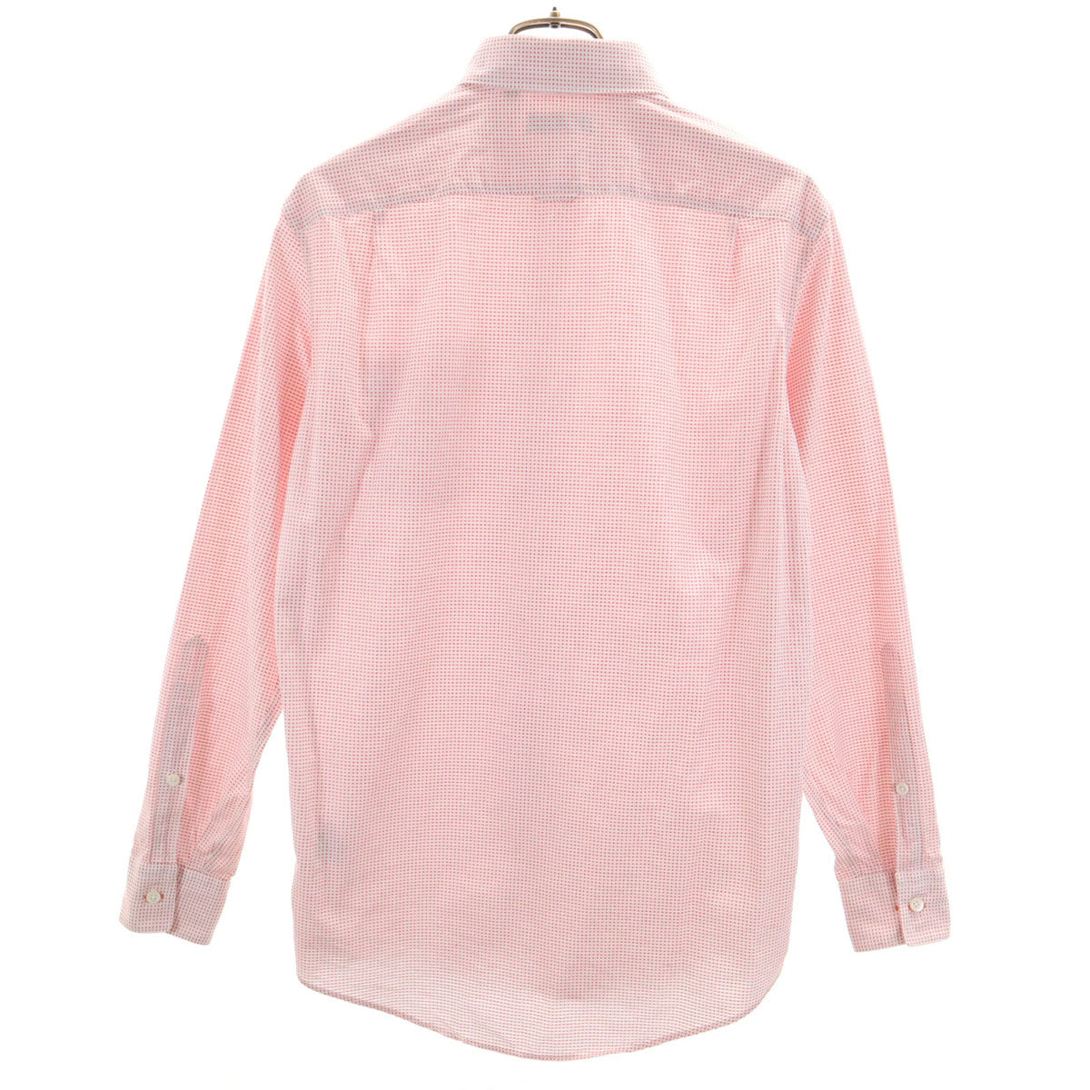 Paul Smith LONDON ポールスミスロンドン 日本製 総柄 長袖 ボタンダウンシャツ M ホワイト メンズ