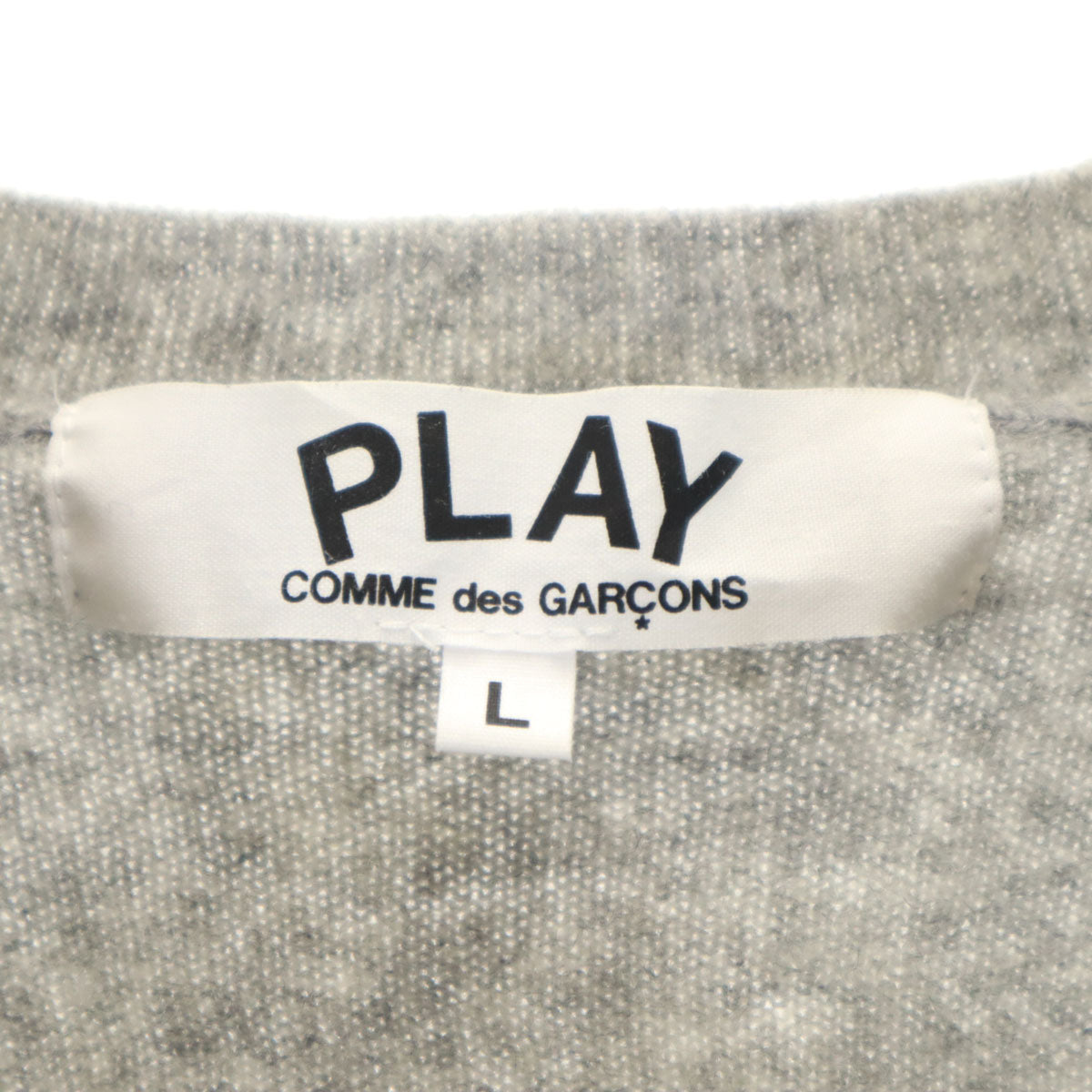 PLAY COMME des GARCONS プレイコムデギャルソン 2021年 日本製 長袖 ニットカーディガン L グレー レディース
