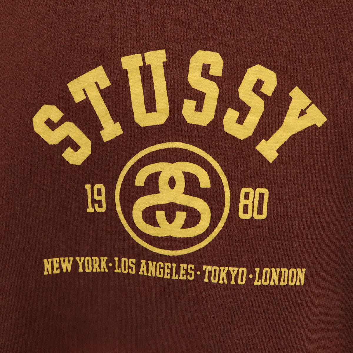 STUSSY ステューシー 90s 紺タグ オールド 長袖 スウェット トレーナー L ブラウン メンズ