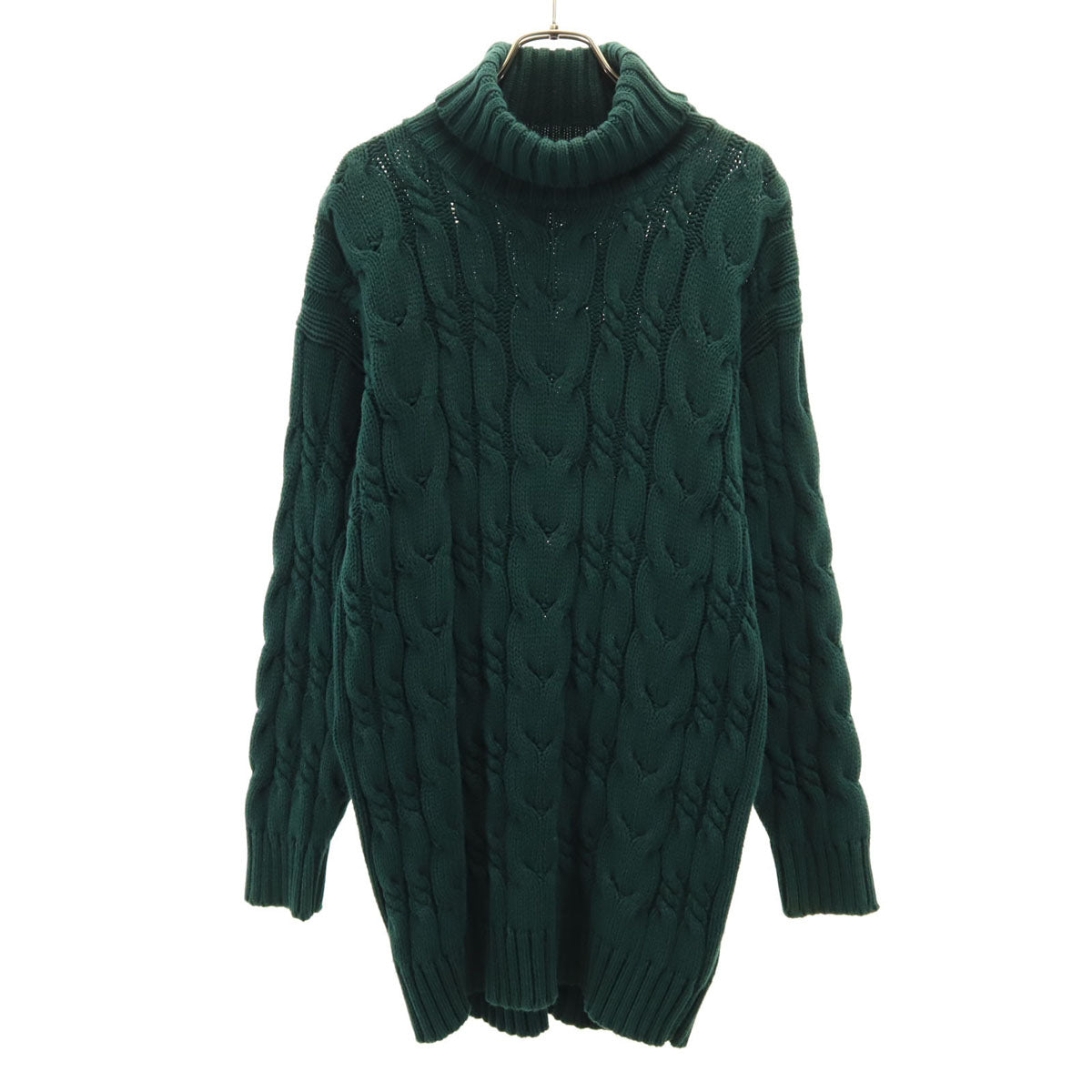 GAP ギャップ 90s オールド 長袖 タートルネック ケーブル セーター M 深緑 ニット メンズ