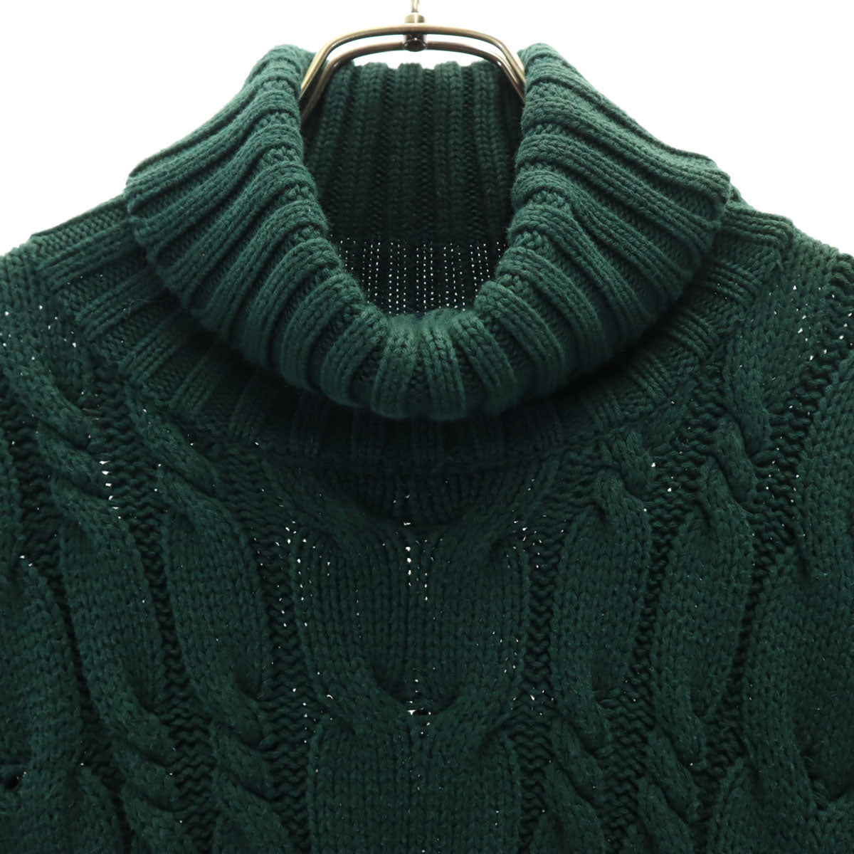 GAP ギャップ 90s オールド 長袖 タートルネック ケーブル セーター M 深緑 ニット メンズ