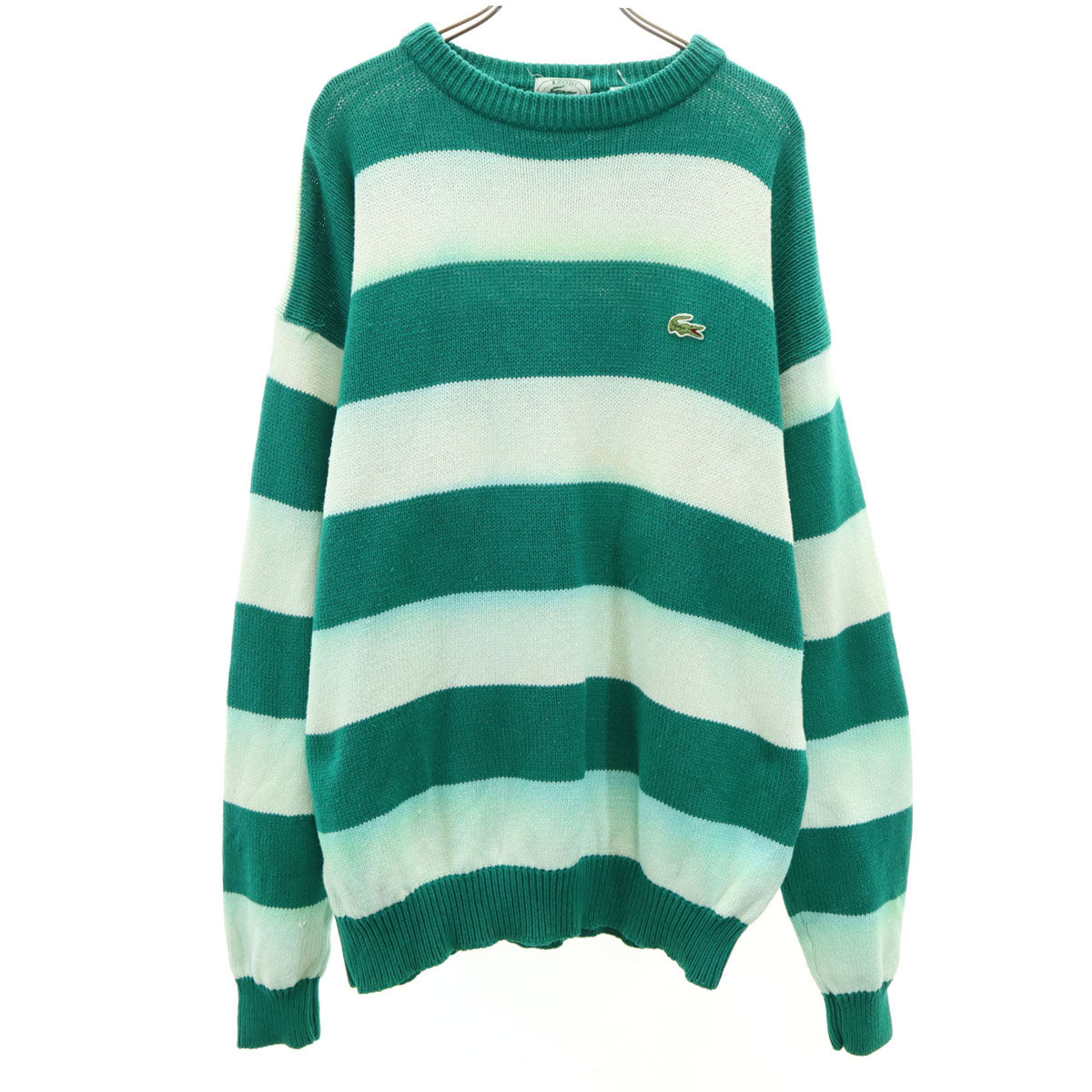IZOD LACOSTE アイゾッドラコステ 90s オールド ボーダー柄 長袖 セーター L グリーン ニット メンズ