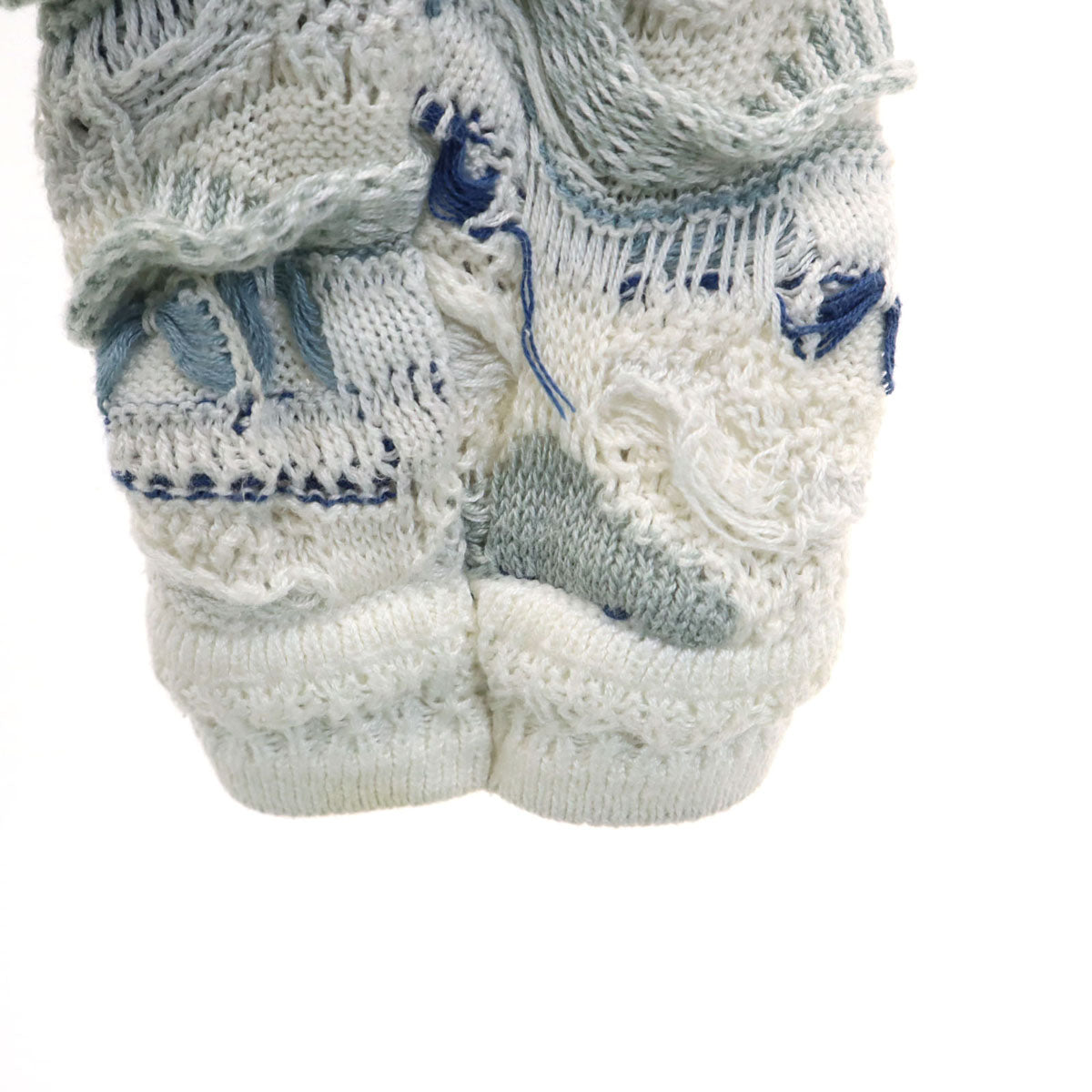 COOGI クージー 90s オーストラリア製 オールド 総柄 長袖 ショールカラー 3D ニットカーディガン SS ホワイト メンズ