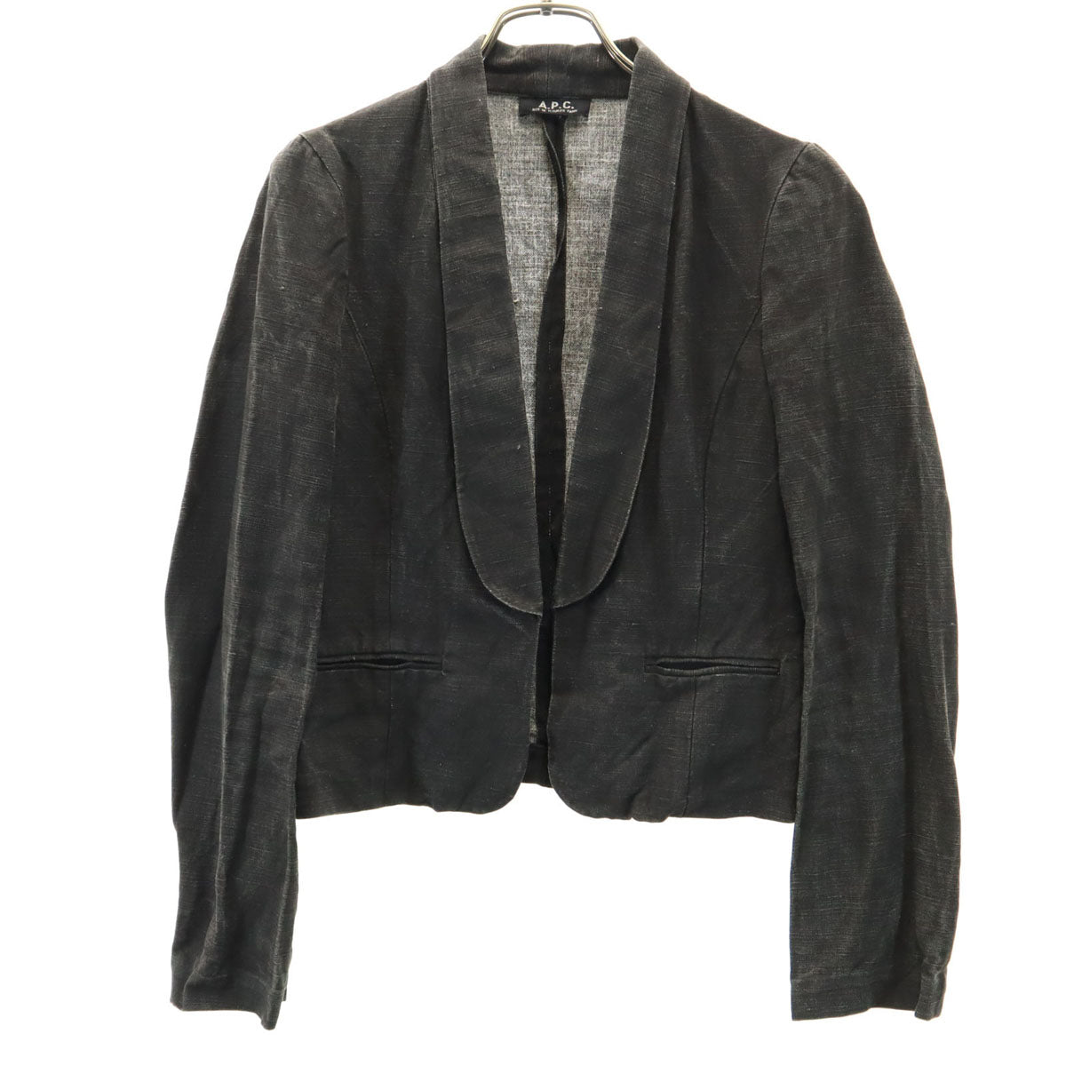 A.P.C. アーペーセー フランス製 リネンブレンド オールド ジャケット ダークグレー系 レディース