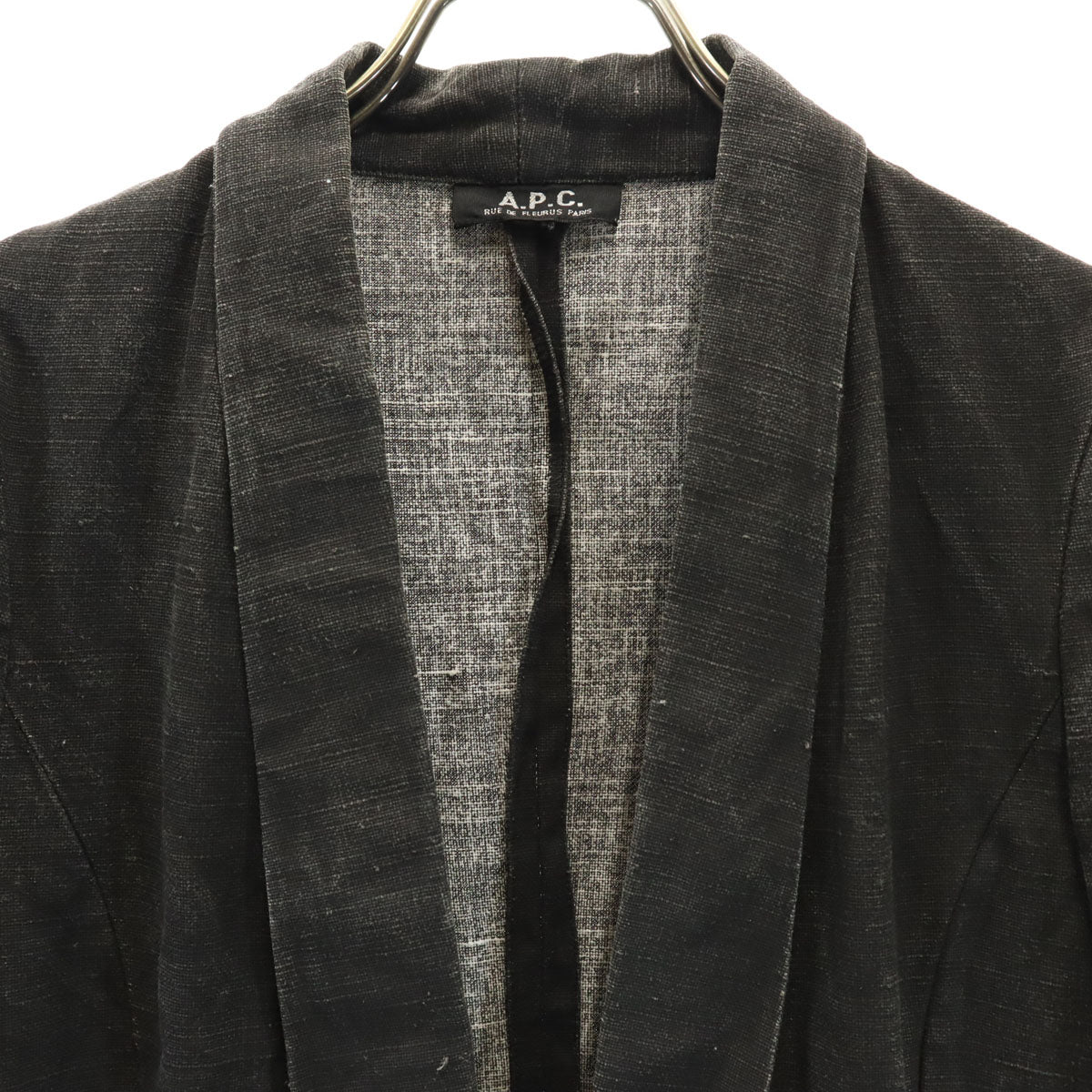 A.P.C. アーペーセー フランス製 リネンブレンド オールド ジャケット ダークグレー系 レディース