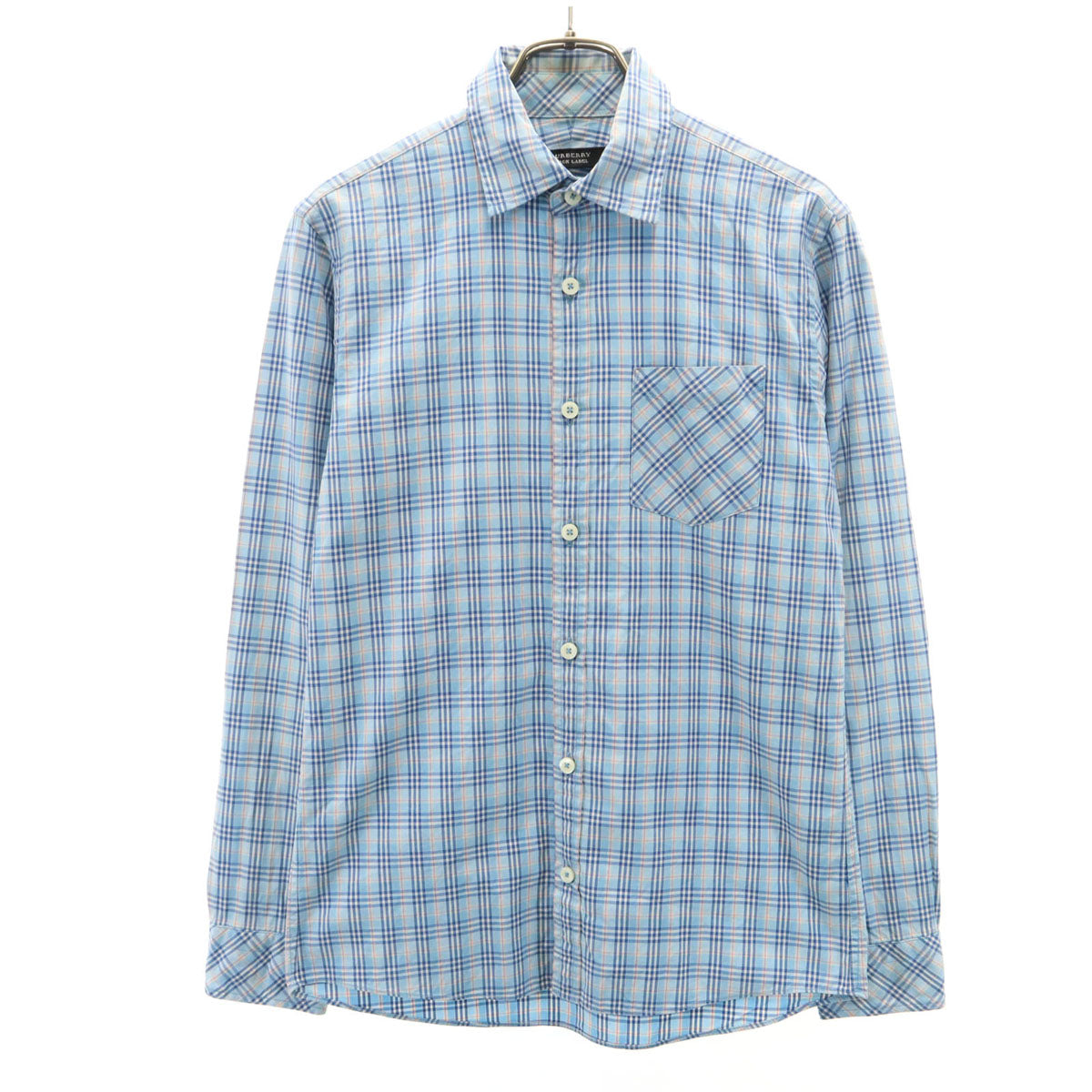 BURBERRY BLACK LABEL バーバリーブラックレーベル チェック柄 長袖 シャツ 1 ブルー 三陽商会 レディース